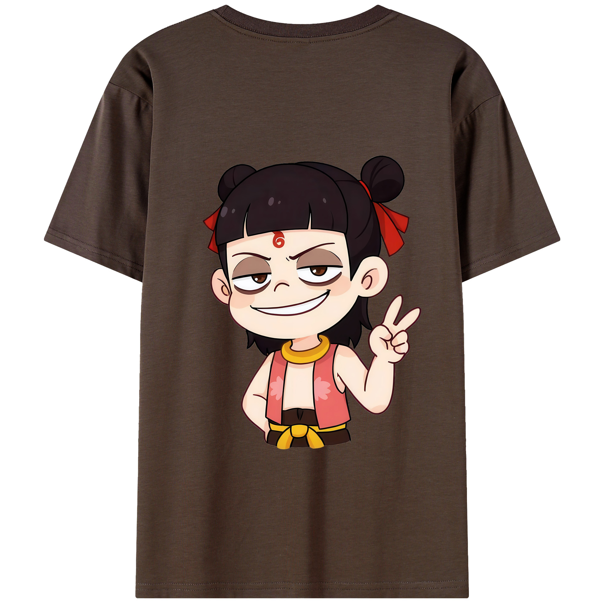 （画像用） Ne Zha 2 ナタ 魔童の大暴れ 綿100％半袖Tシャツ（背面プリント）