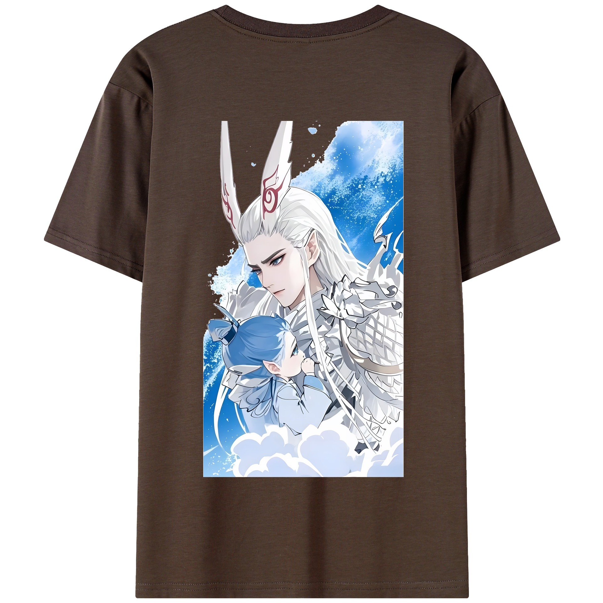 （画像用） Ne Zha 2 ナタ 魔童の大暴れ 綿100％半袖Tシャツ（背面プリント）