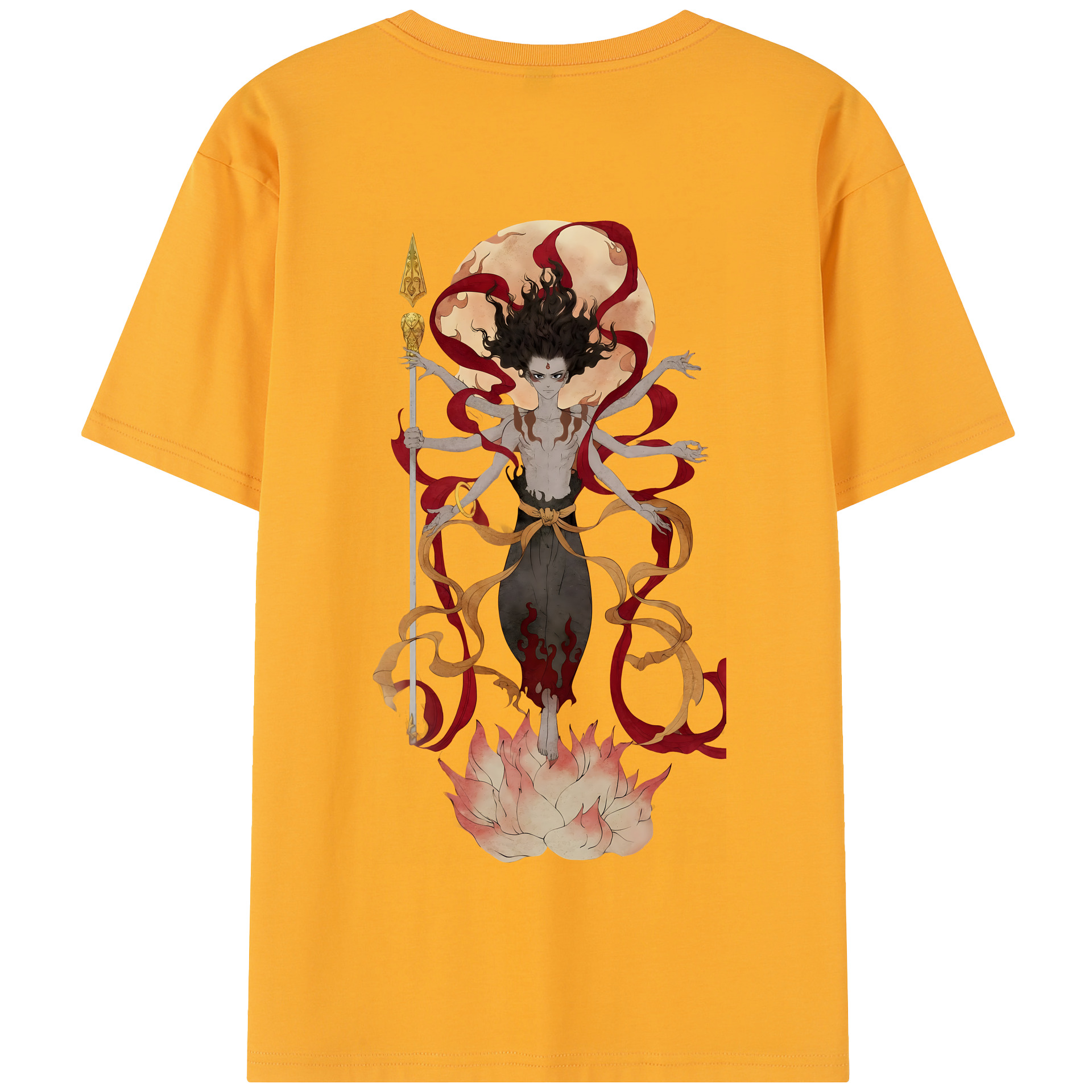 （画像用） Ne Zha 2 ナタ 魔童の大暴れ 綿100％半袖Tシャツ（背面プリント）