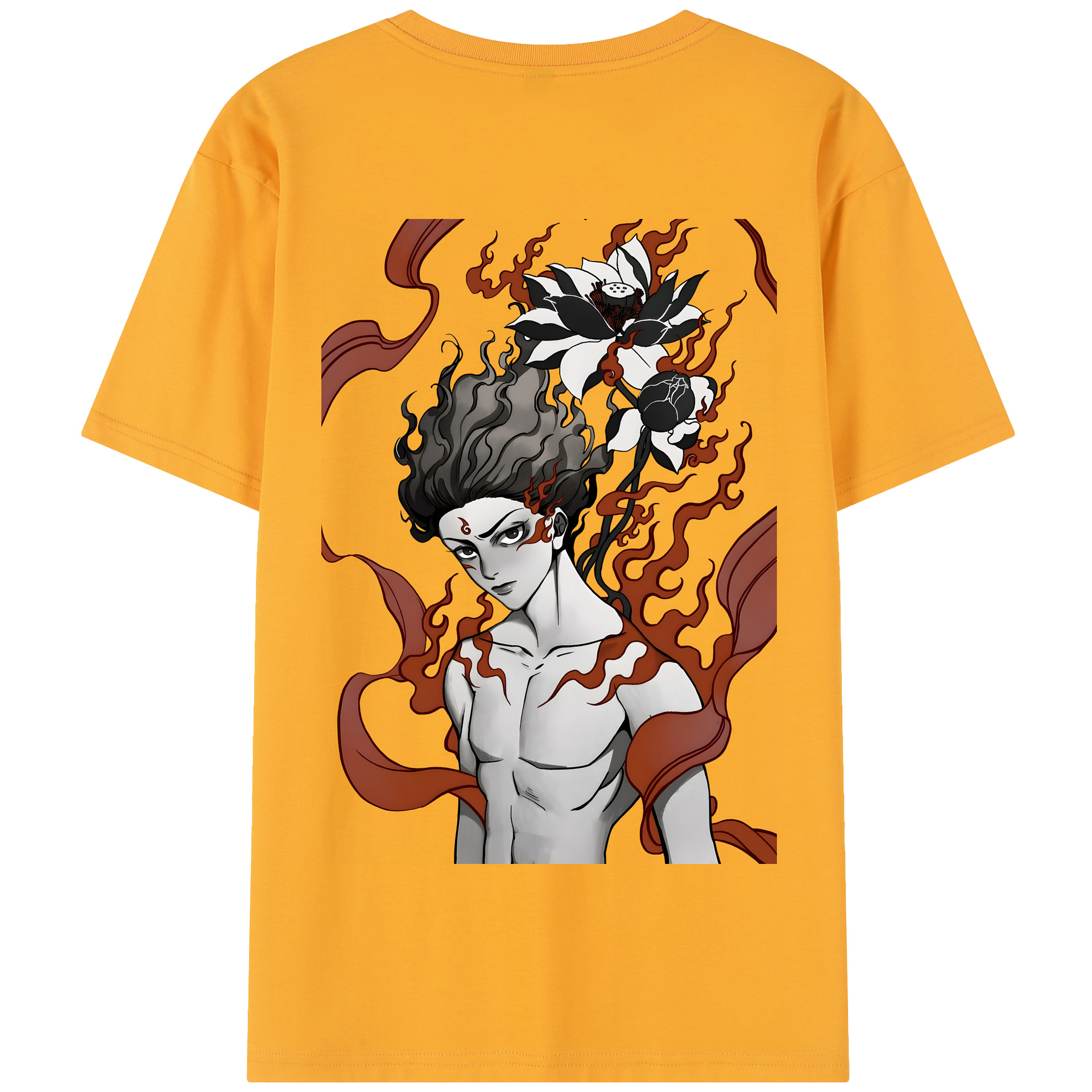 （画像用） Ne Zha 2 ナタ 魔童の大暴れ 綿100％半袖Tシャツ（背面プリント）