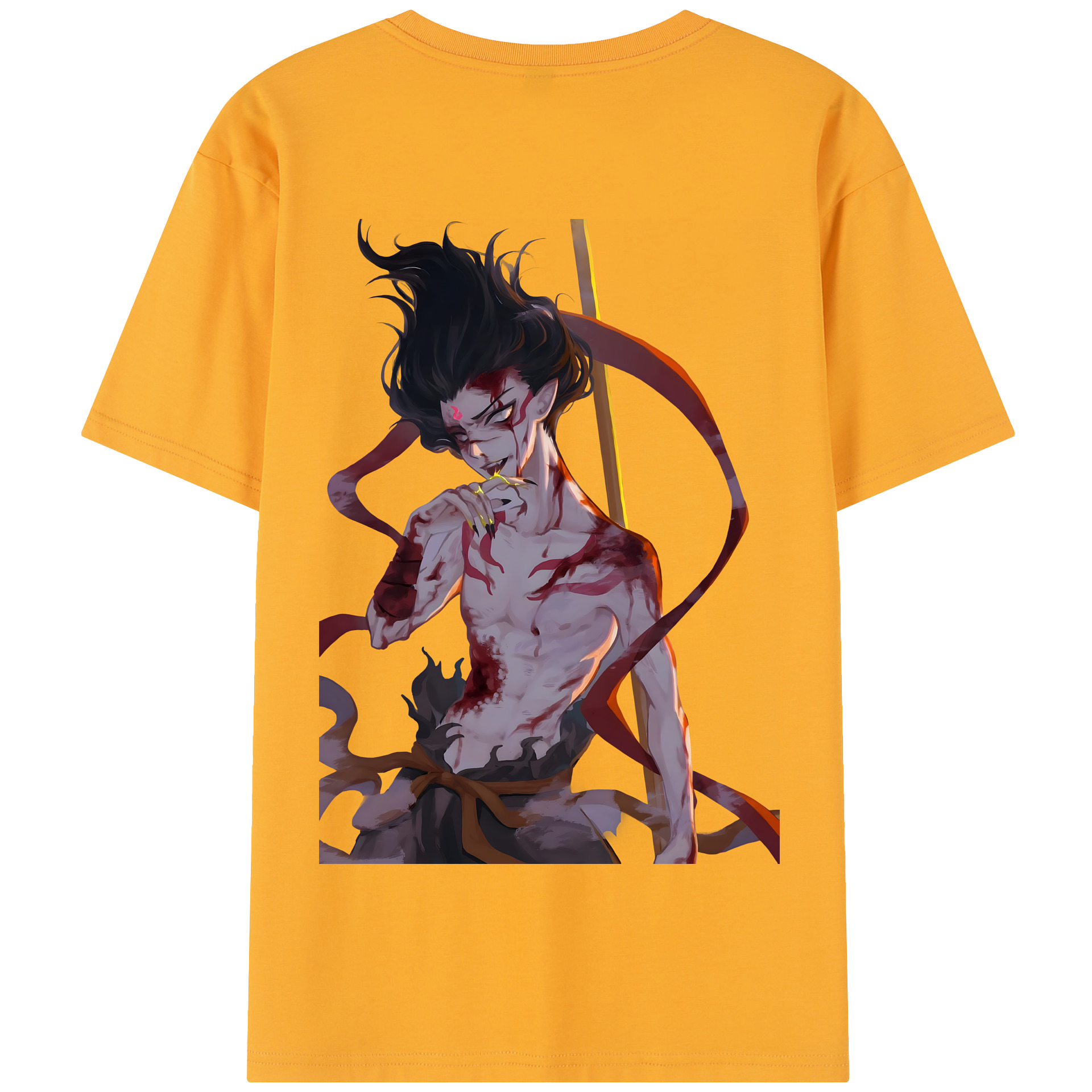 （画像用） Ne Zha 2 ナタ 魔童の大暴れ 綿100％半袖Tシャツ（背面プリント）