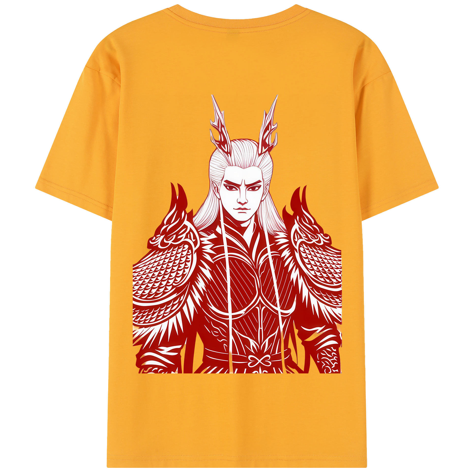 （画像用） Ne Zha 2 ナタ 魔童の大暴れ 綿100％半袖Tシャツ（背面プリント）