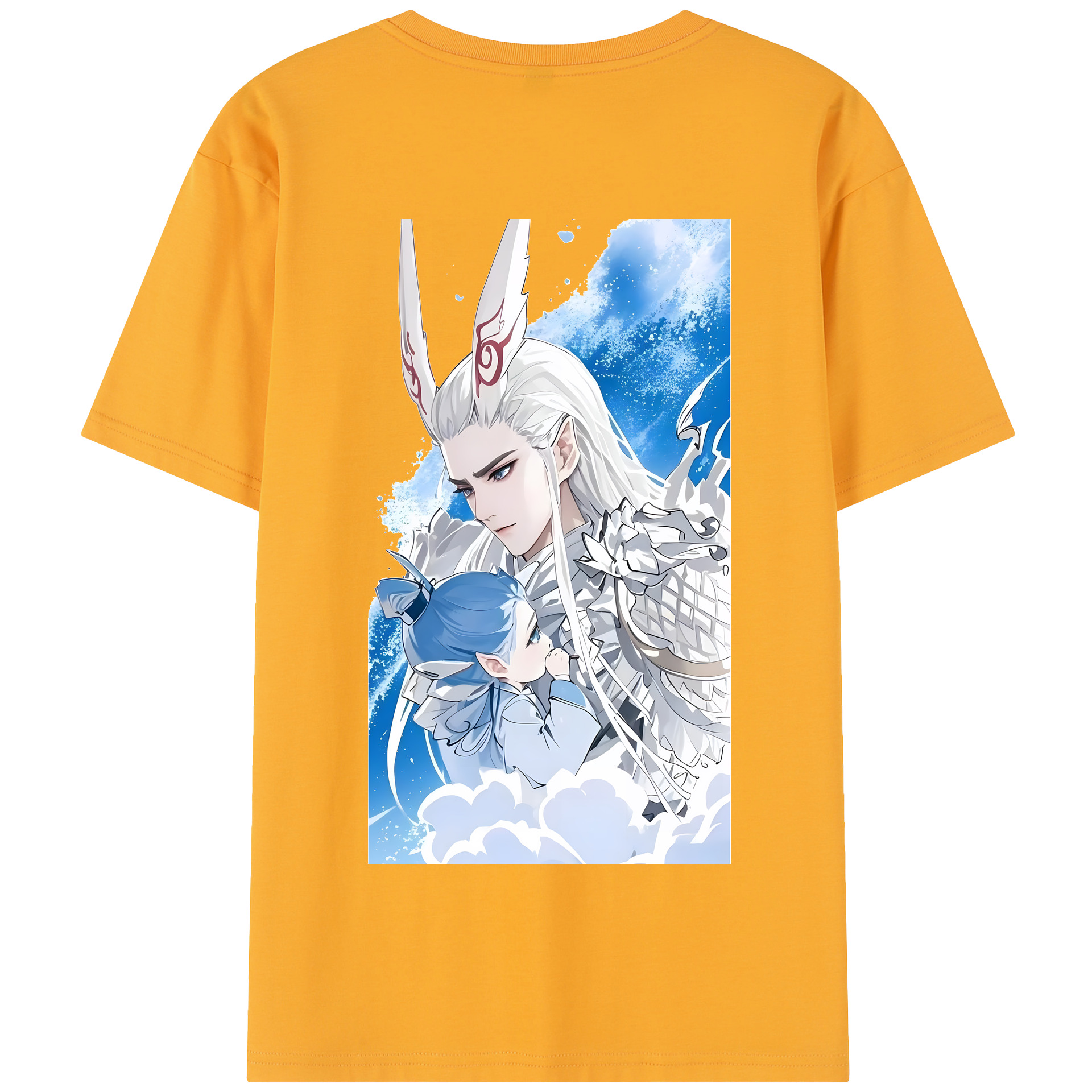 （画像用） Ne Zha 2 ナタ 魔童の大暴れ 綿100％半袖Tシャツ（背面プリント）