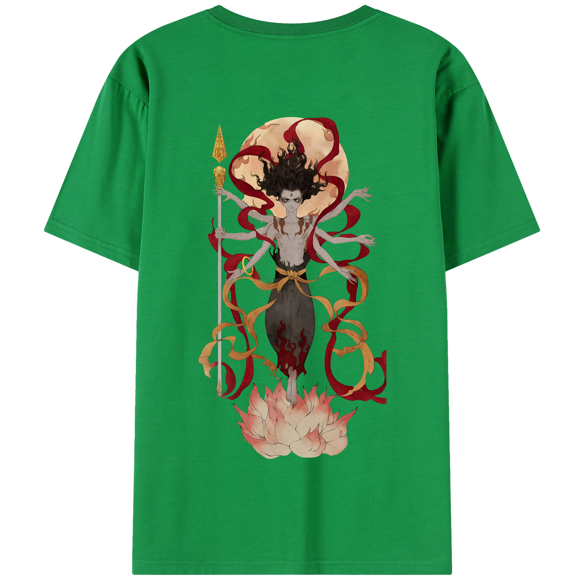 （画像用） Ne Zha 2 ナタ 魔童の大暴れ 綿100％半袖Tシャツ（背面プリント）