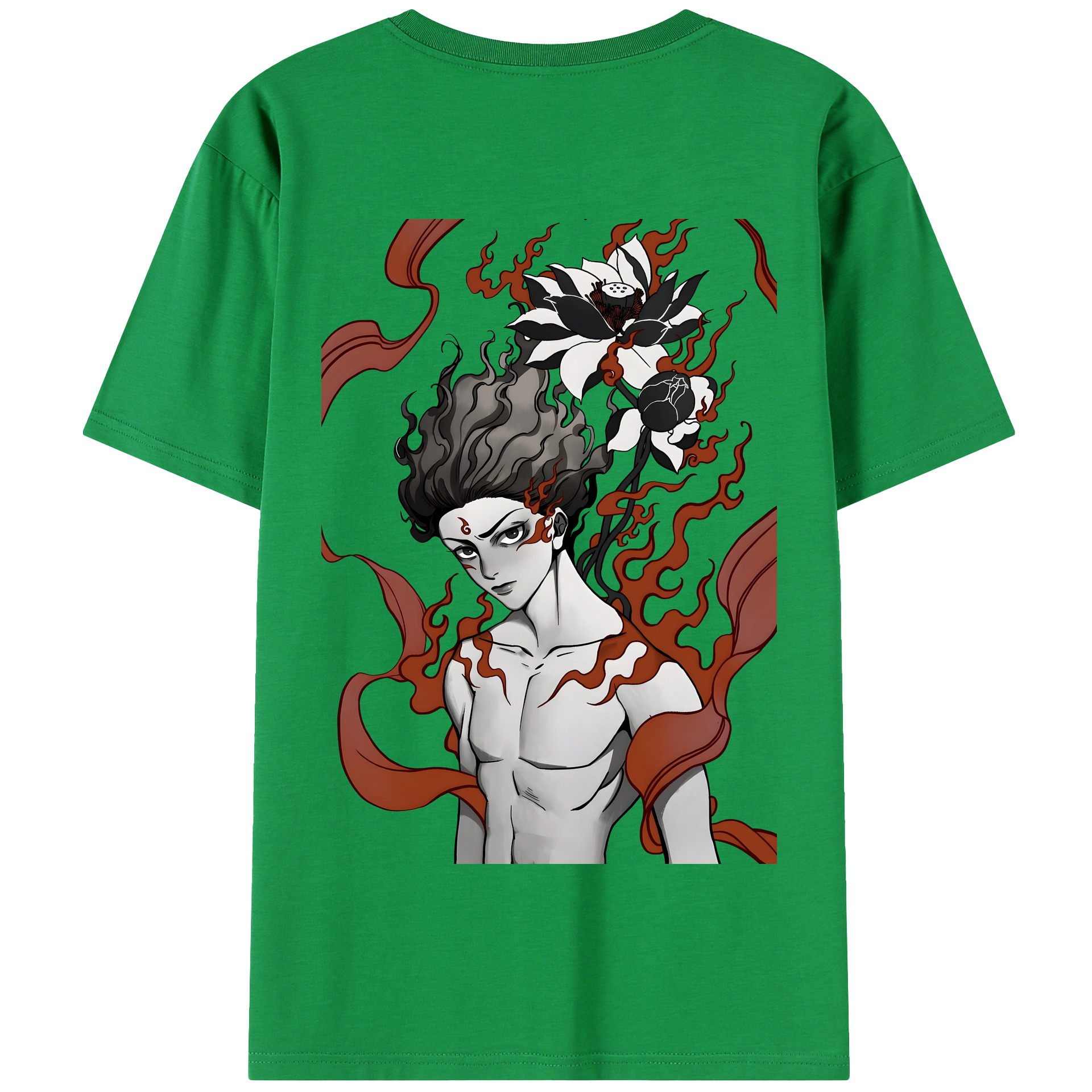 （画像用） Ne Zha 2 ナタ 魔童の大暴れ 綿100％半袖Tシャツ（背面プリント）