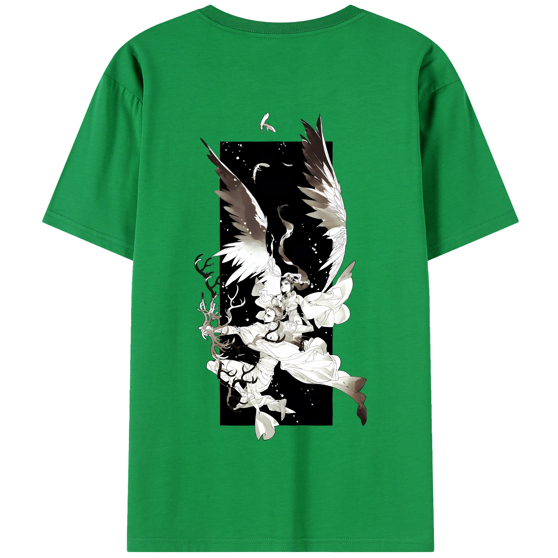 （画像用） Ne Zha 2 ナタ 魔童の大暴れ 綿100％半袖Tシャツ（背面プリント）