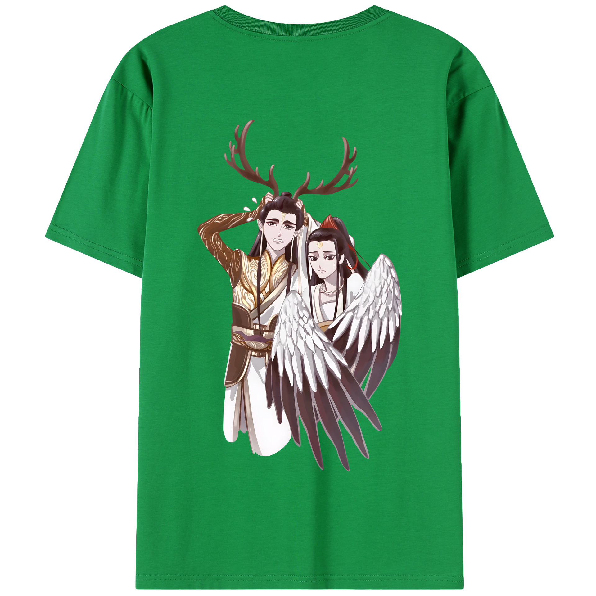 （画像用） Ne Zha 2 ナタ 魔童の大暴れ 綿100％半袖Tシャツ（背面プリント）