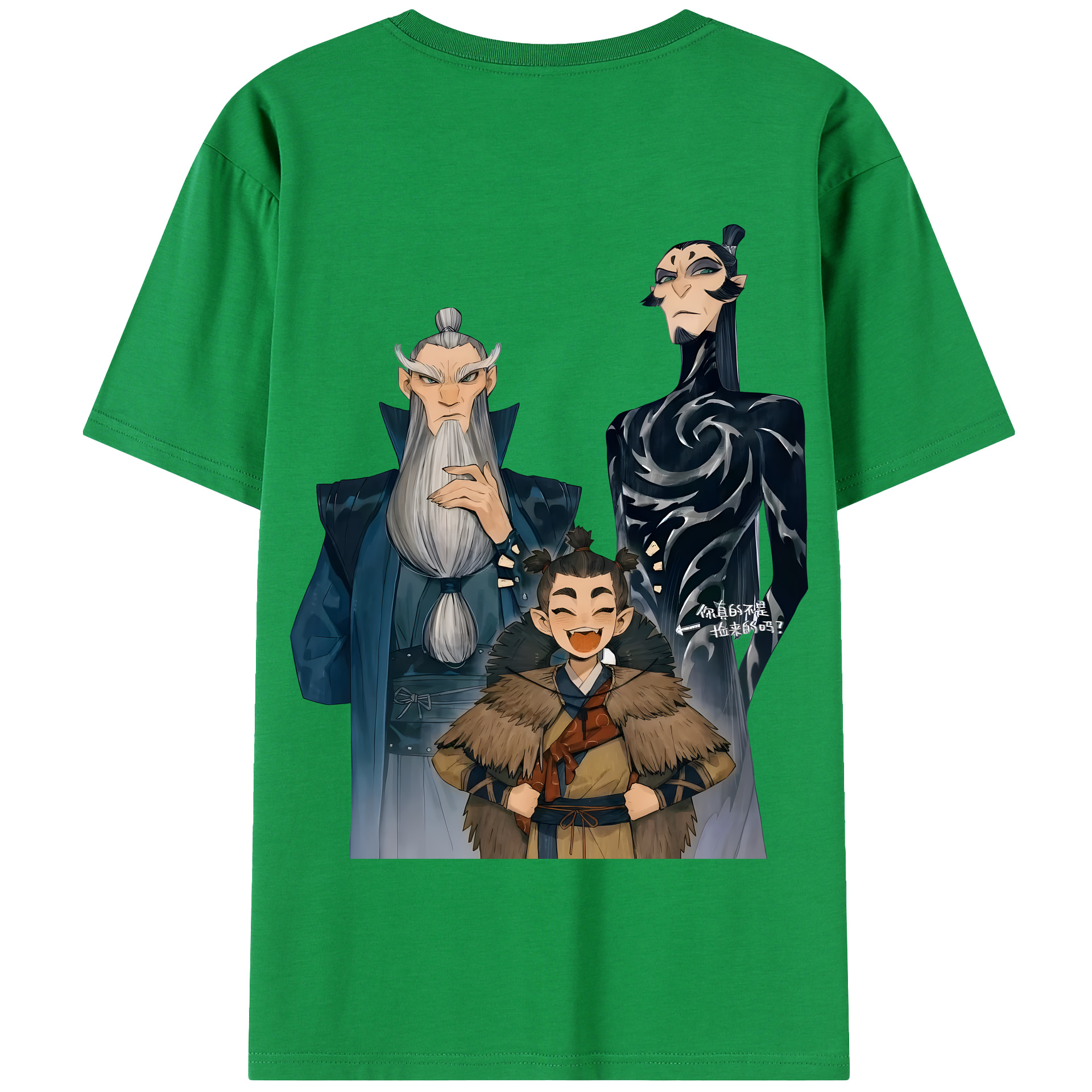 （画像用） Ne Zha 2 ナタ 魔童の大暴れ 綿100％半袖Tシャツ（背面プリント）