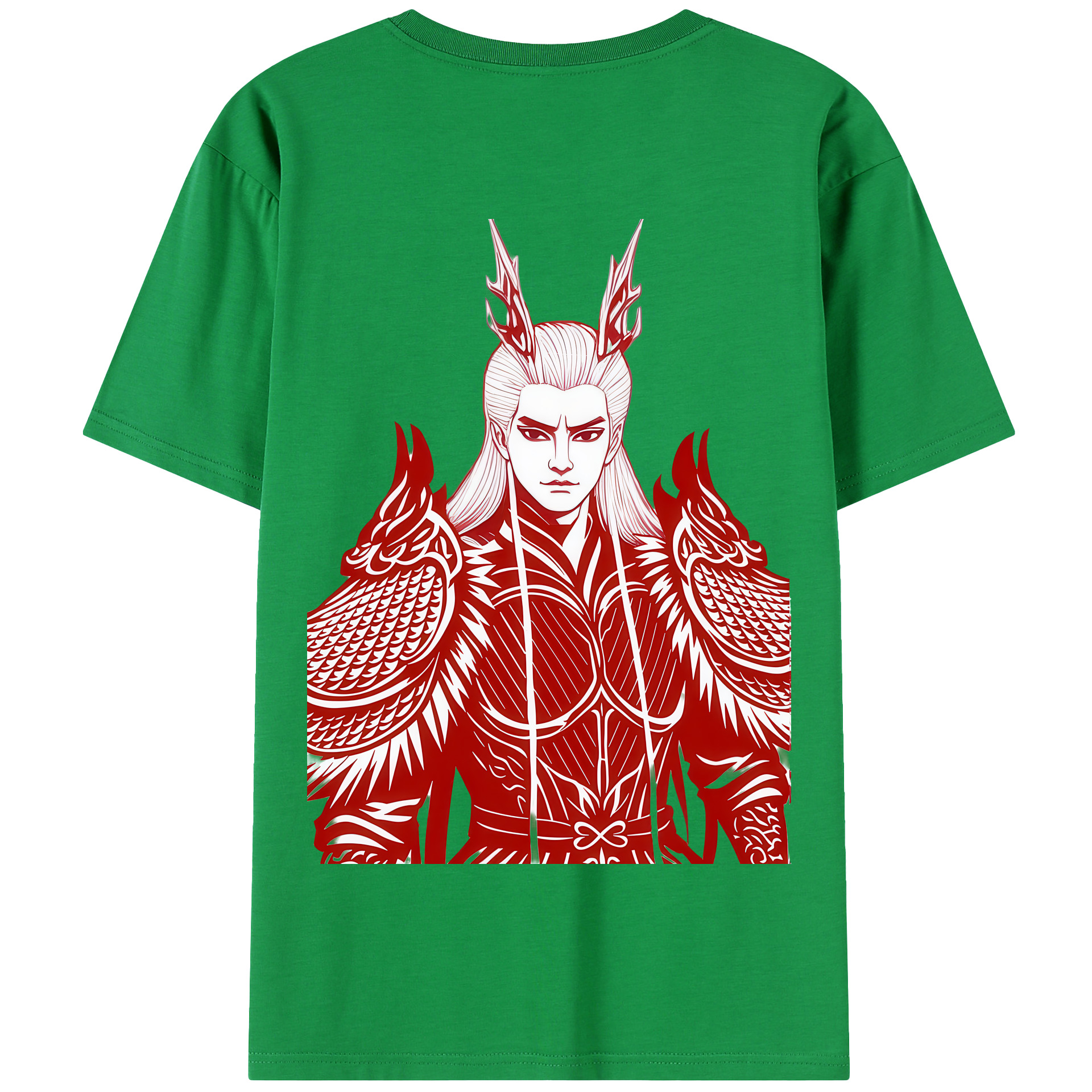 （画像用） Ne Zha 2 ナタ 魔童の大暴れ 綿100％半袖Tシャツ（背面プリント）