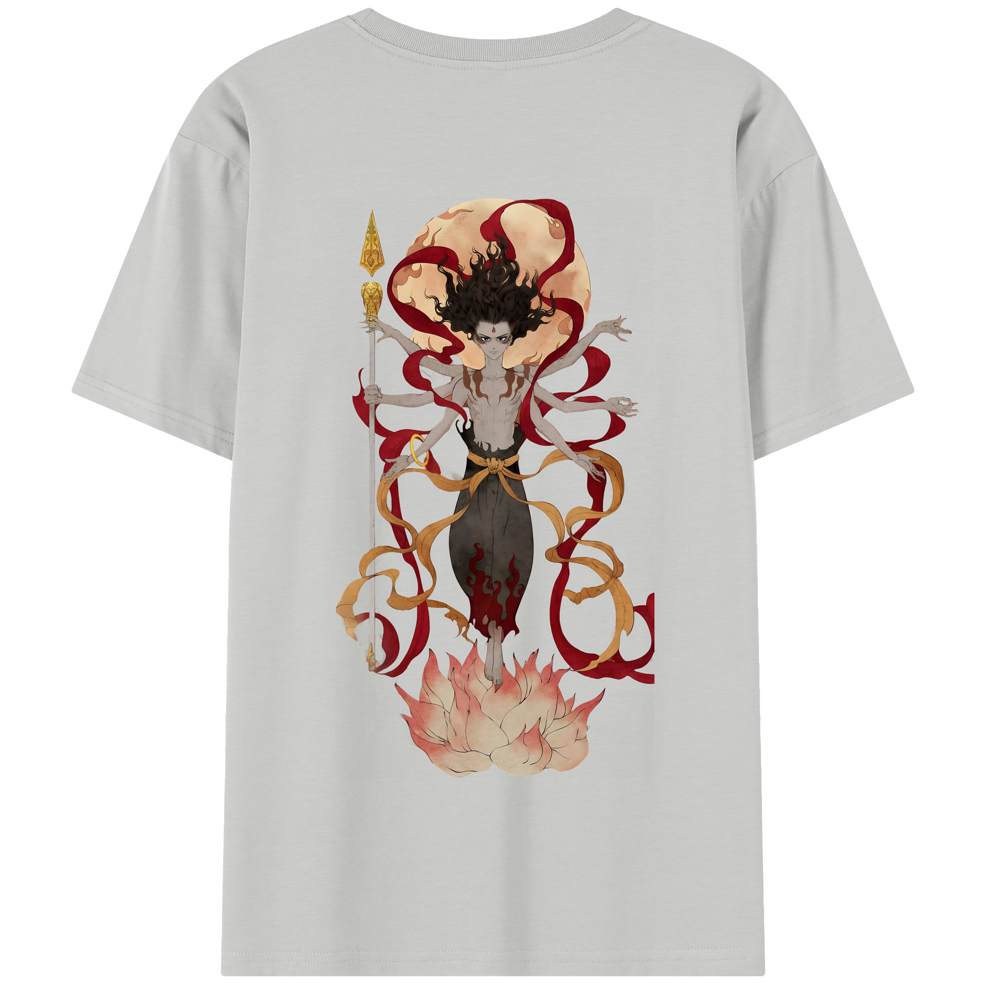 （画像用） Ne Zha 2 ナタ 魔童の大暴れ 綿100％半袖Tシャツ（背面プリント）