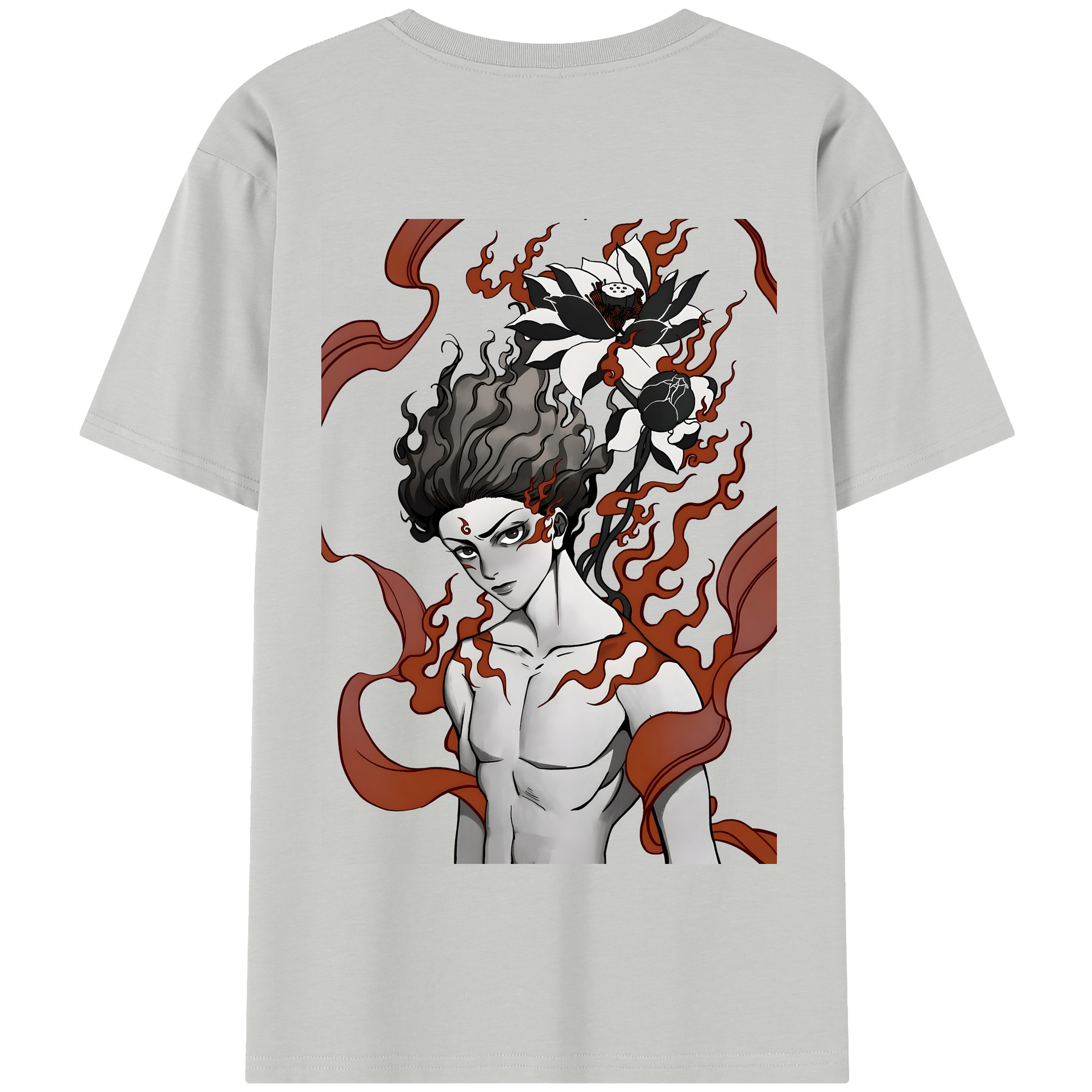 （画像用） Ne Zha 2 ナタ 魔童の大暴れ 綿100％半袖Tシャツ（背面プリント）