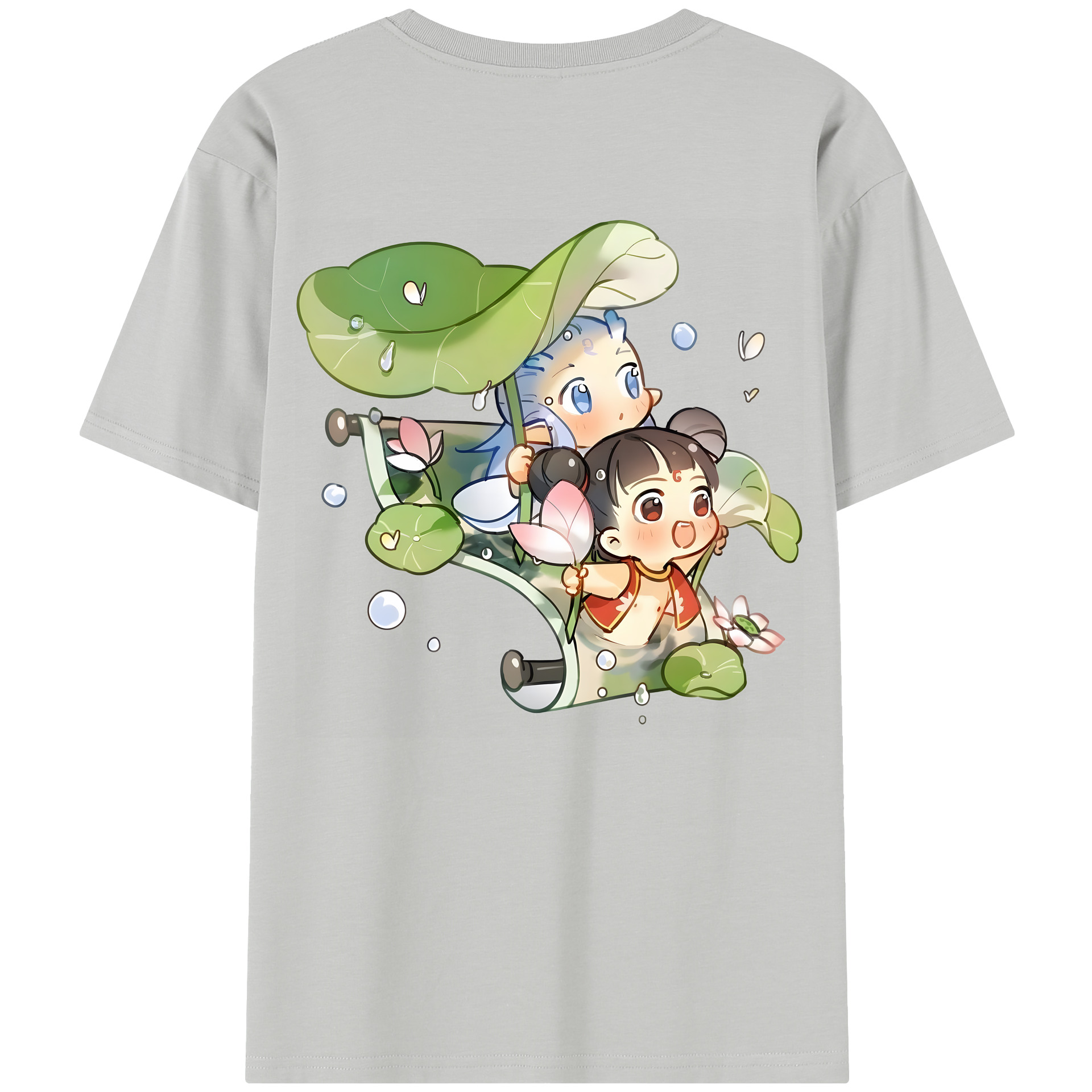 （画像用） Ne Zha 2 ナタ 魔童の大暴れ 綿100％半袖Tシャツ（背面プリント）