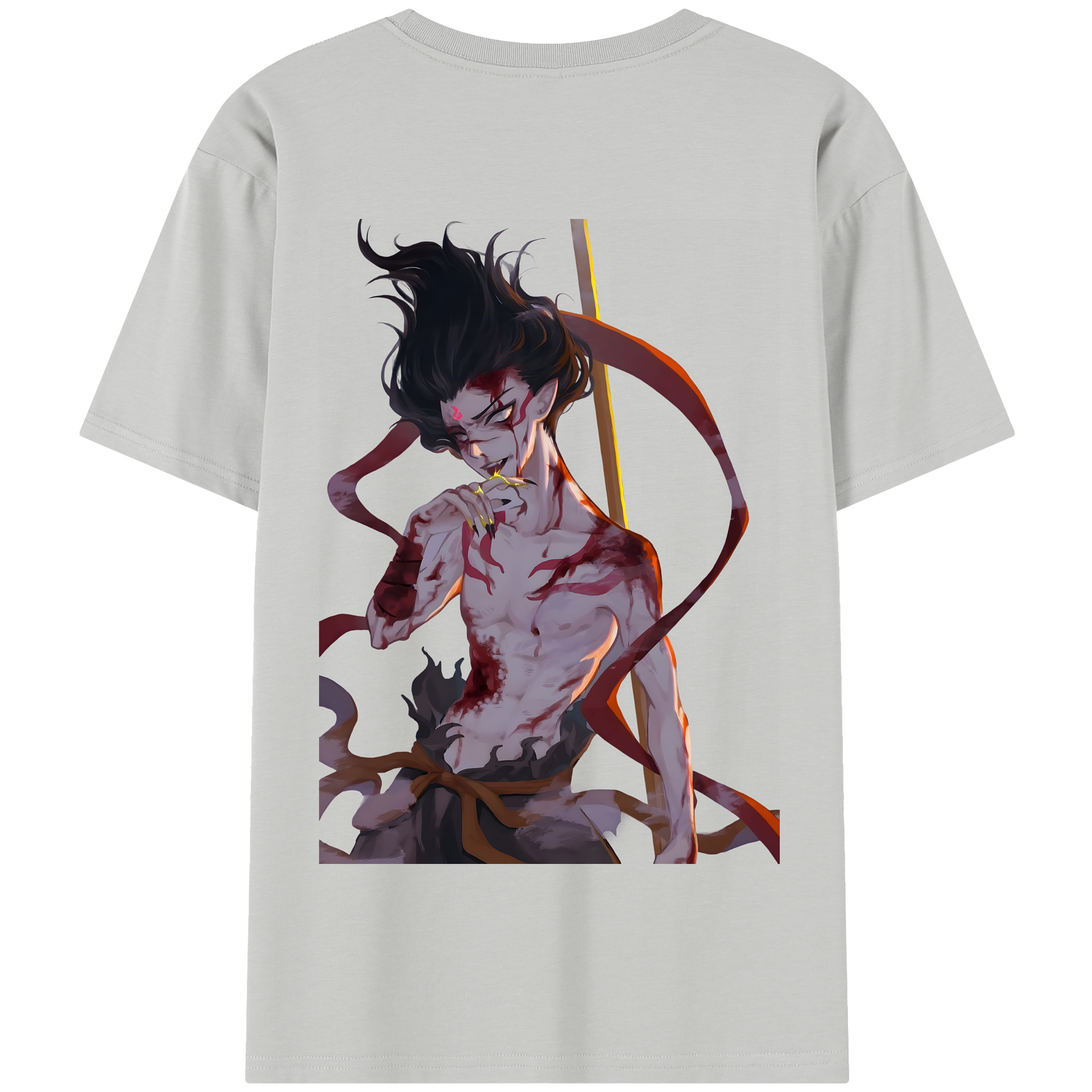 （画像用） Ne Zha 2 ナタ 魔童の大暴れ 綿100％半袖Tシャツ（背面プリント）