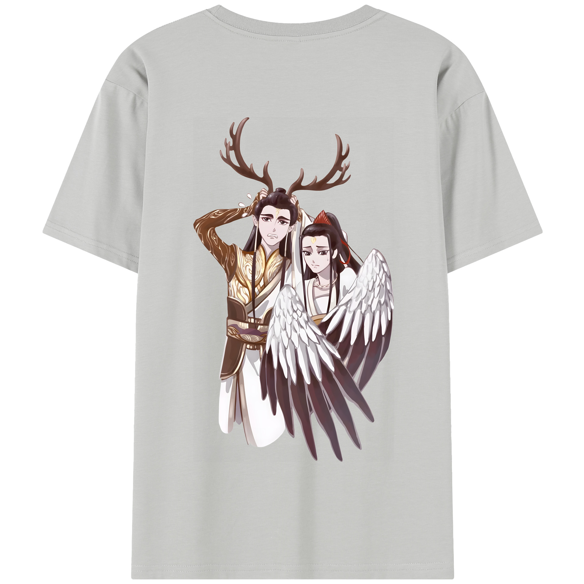 （画像用） Ne Zha 2 ナタ 魔童の大暴れ 綿100％半袖Tシャツ（背面プリント）