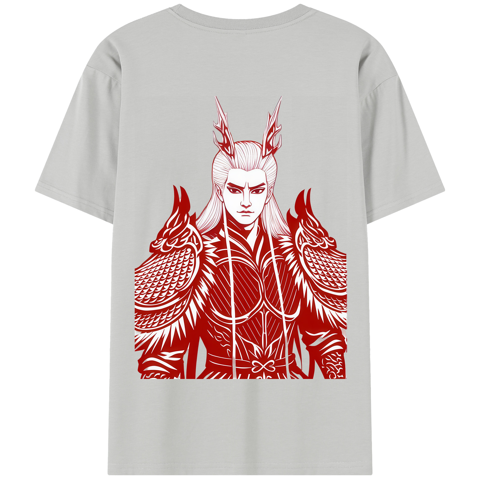 （画像用） Ne Zha 2 ナタ 魔童の大暴れ 綿100％半袖Tシャツ（背面プリント）