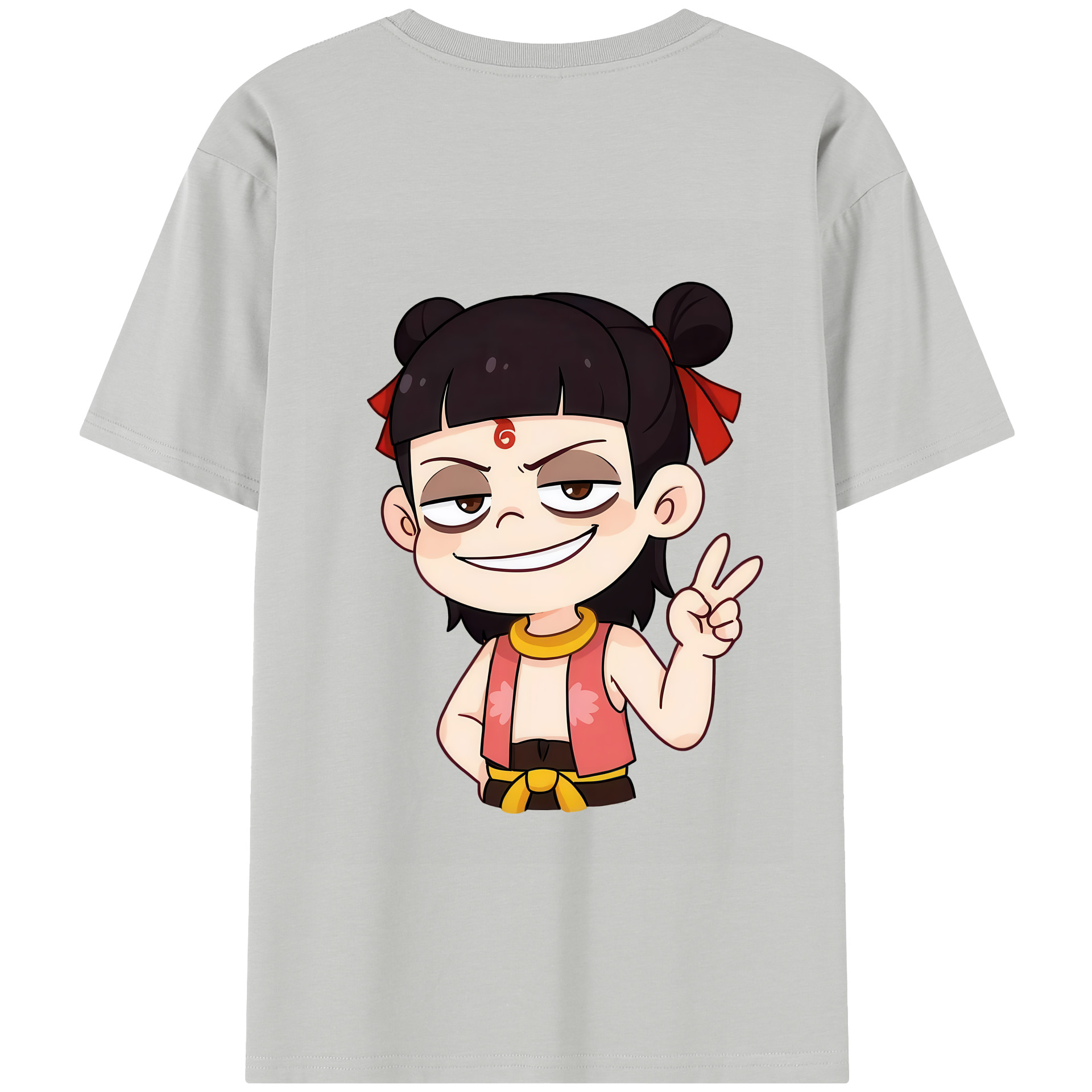 （画像用） Ne Zha 2 ナタ 魔童の大暴れ 綿100％半袖Tシャツ（背面プリント）