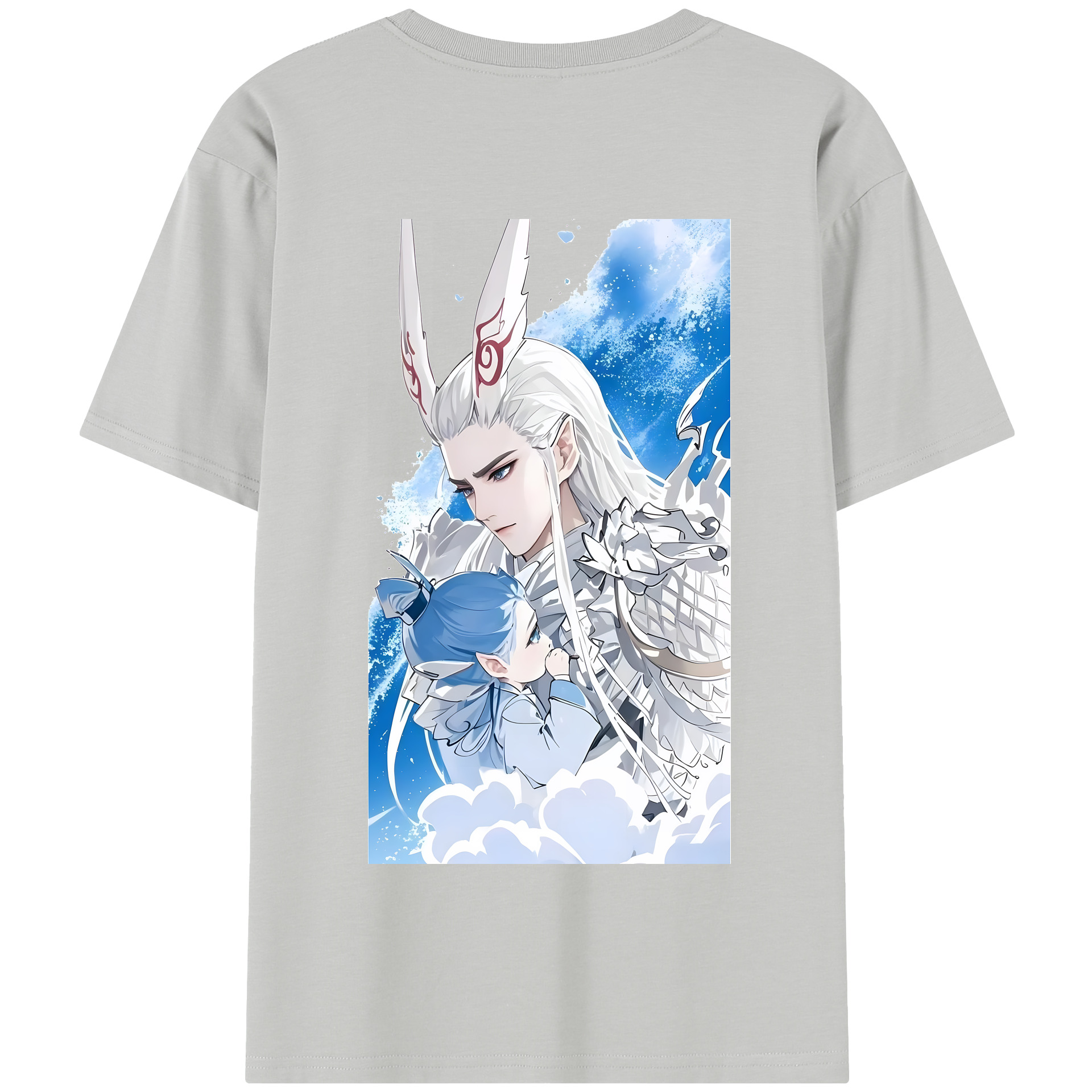 （画像用） Ne Zha 2 ナタ 魔童の大暴れ 綿100％半袖Tシャツ（背面プリント）