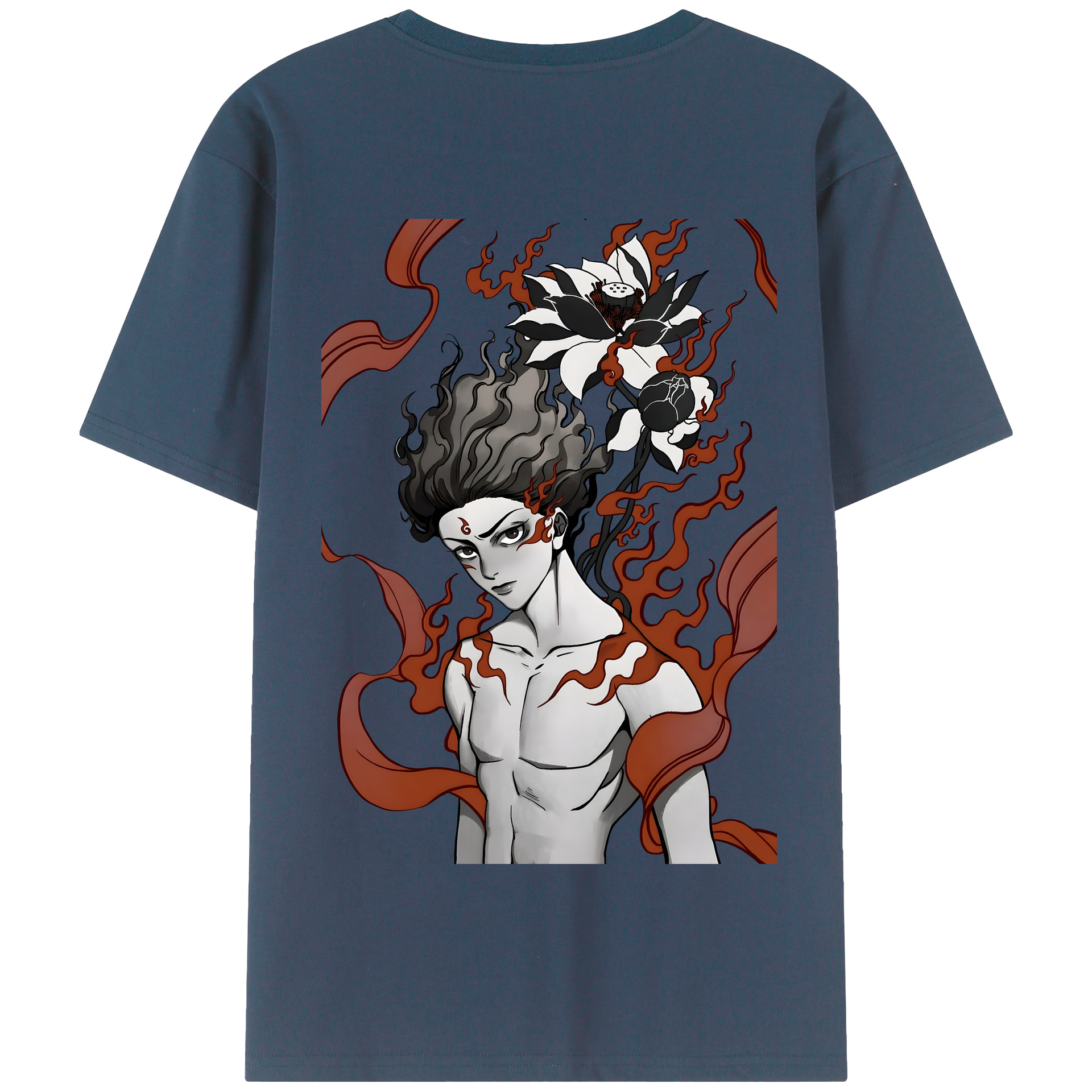 （画像用） Ne Zha 2 ナタ 魔童の大暴れ 綿100％半袖Tシャツ（背面プリント）