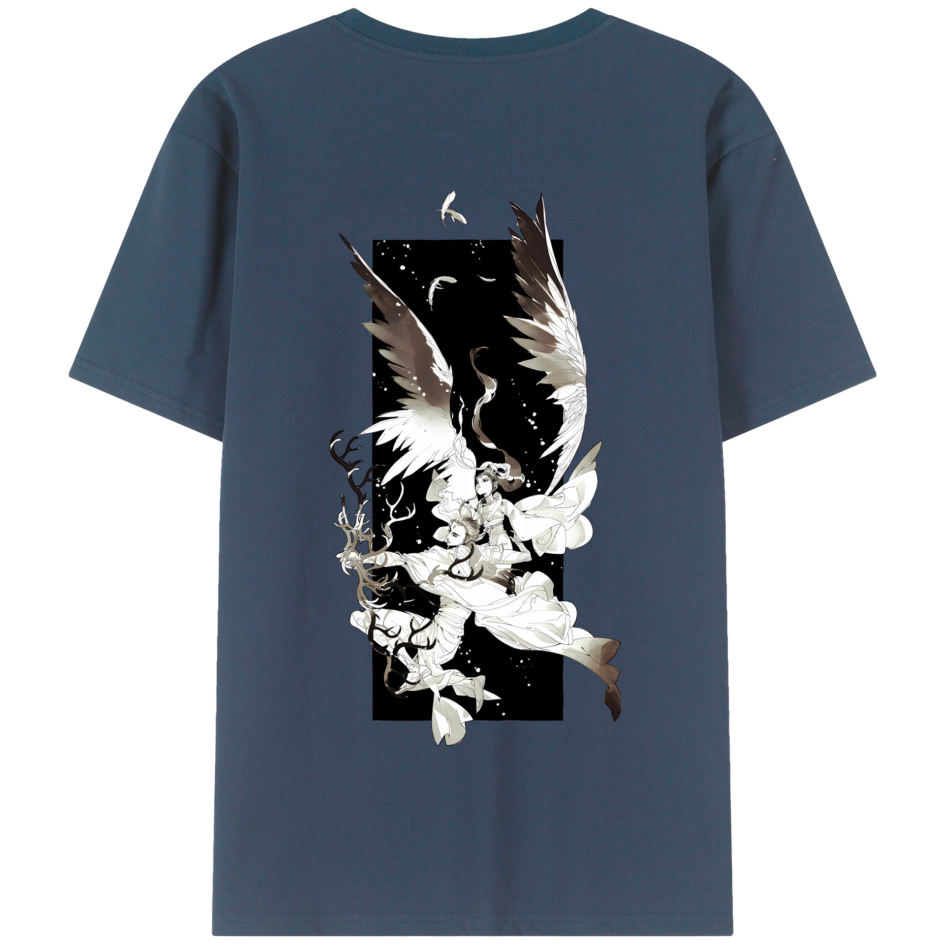 （画像用） Ne Zha 2 ナタ 魔童の大暴れ 綿100％半袖Tシャツ（背面プリント）