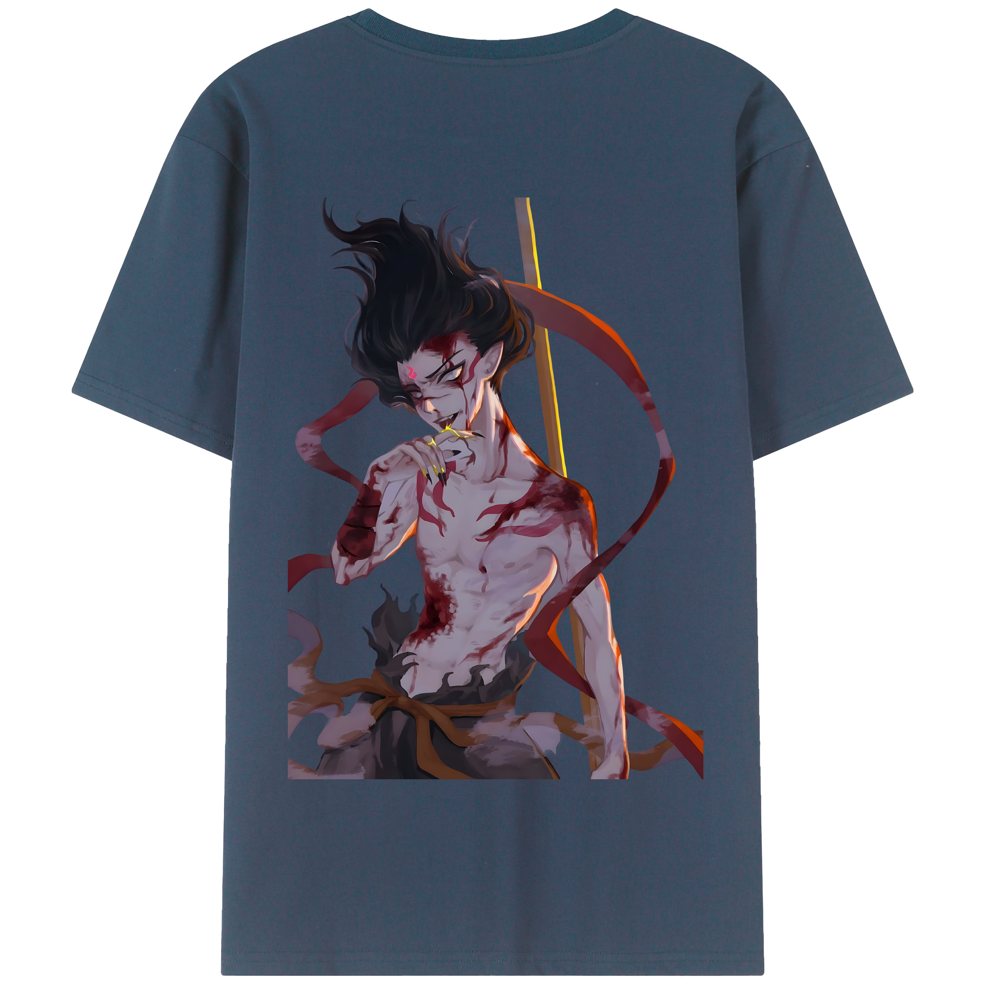 （画像用） Ne Zha 2 ナタ 魔童の大暴れ 綿100％半袖Tシャツ（背面プリント）