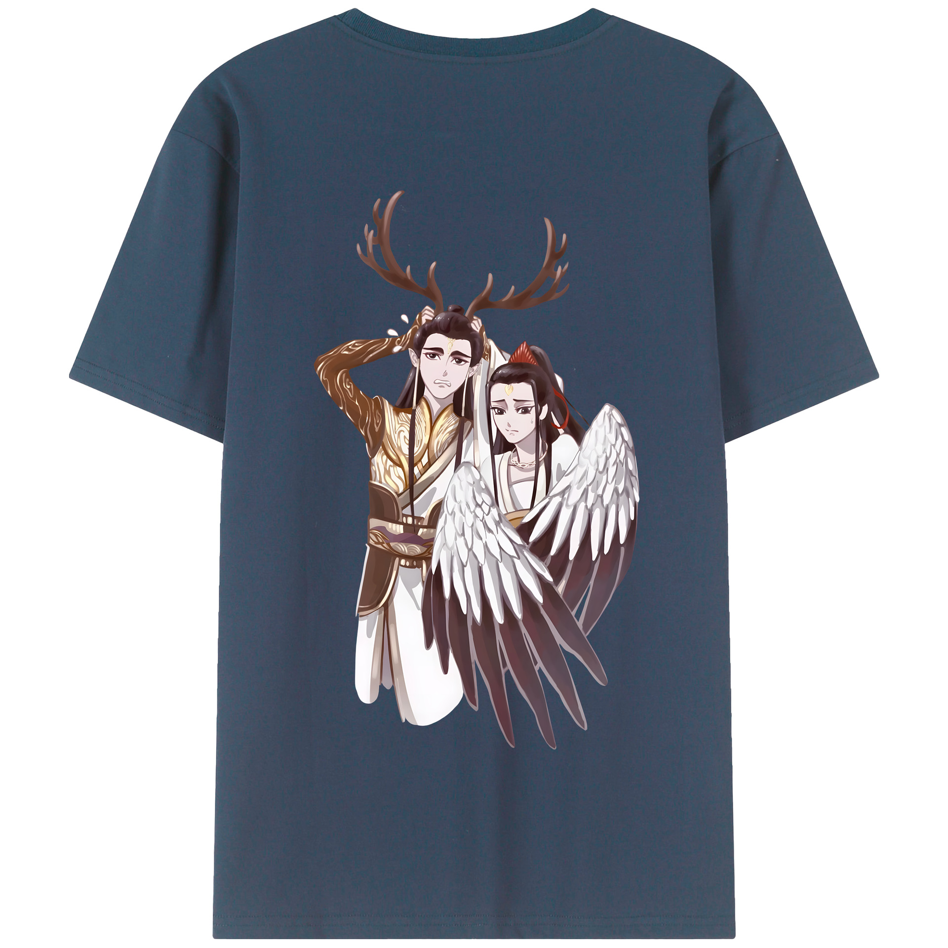 （画像用） Ne Zha 2 ナタ 魔童の大暴れ 綿100％半袖Tシャツ（背面プリント）