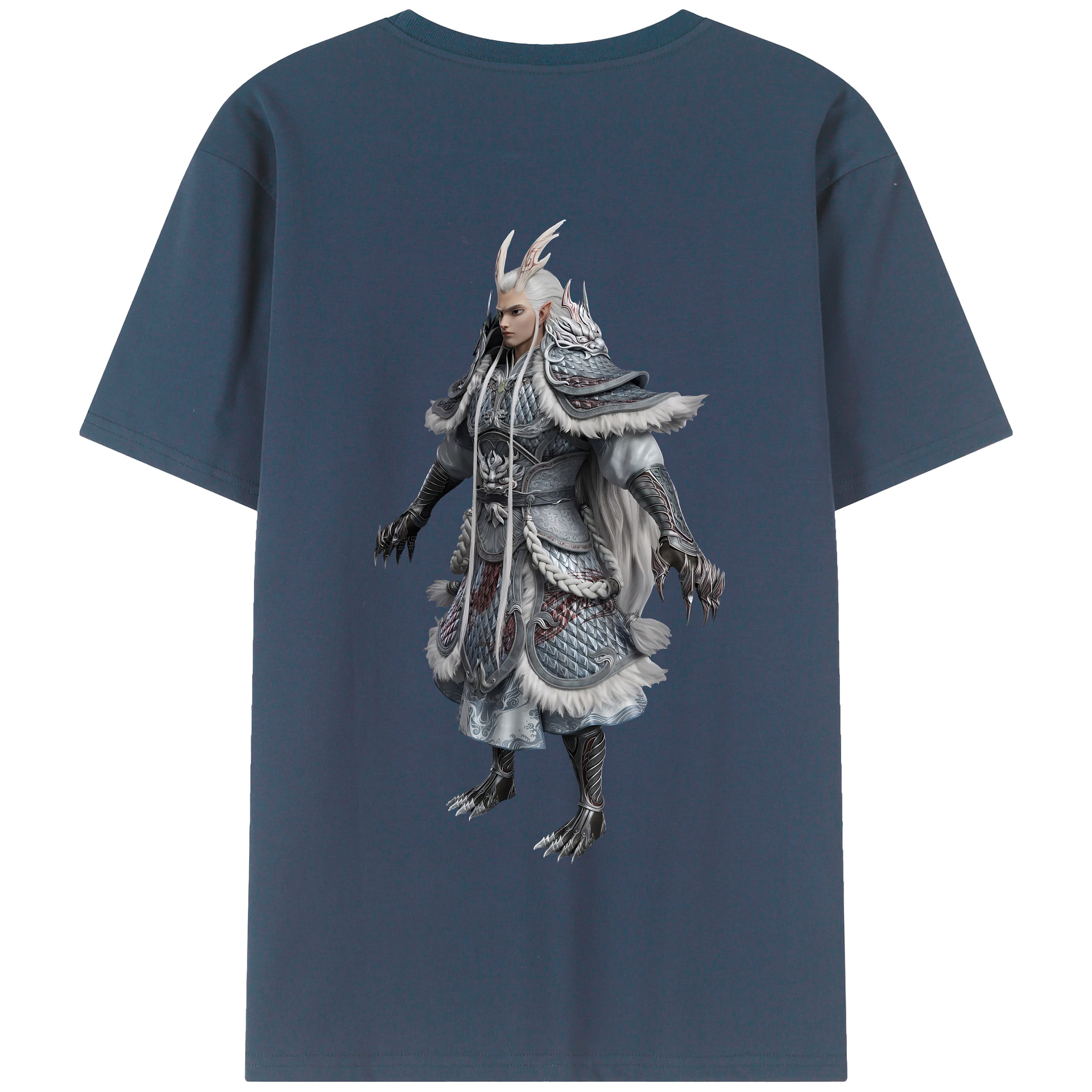 （画像用） Ne Zha 2 ナタ 魔童の大暴れ 綿100％半袖Tシャツ（背面プリント）