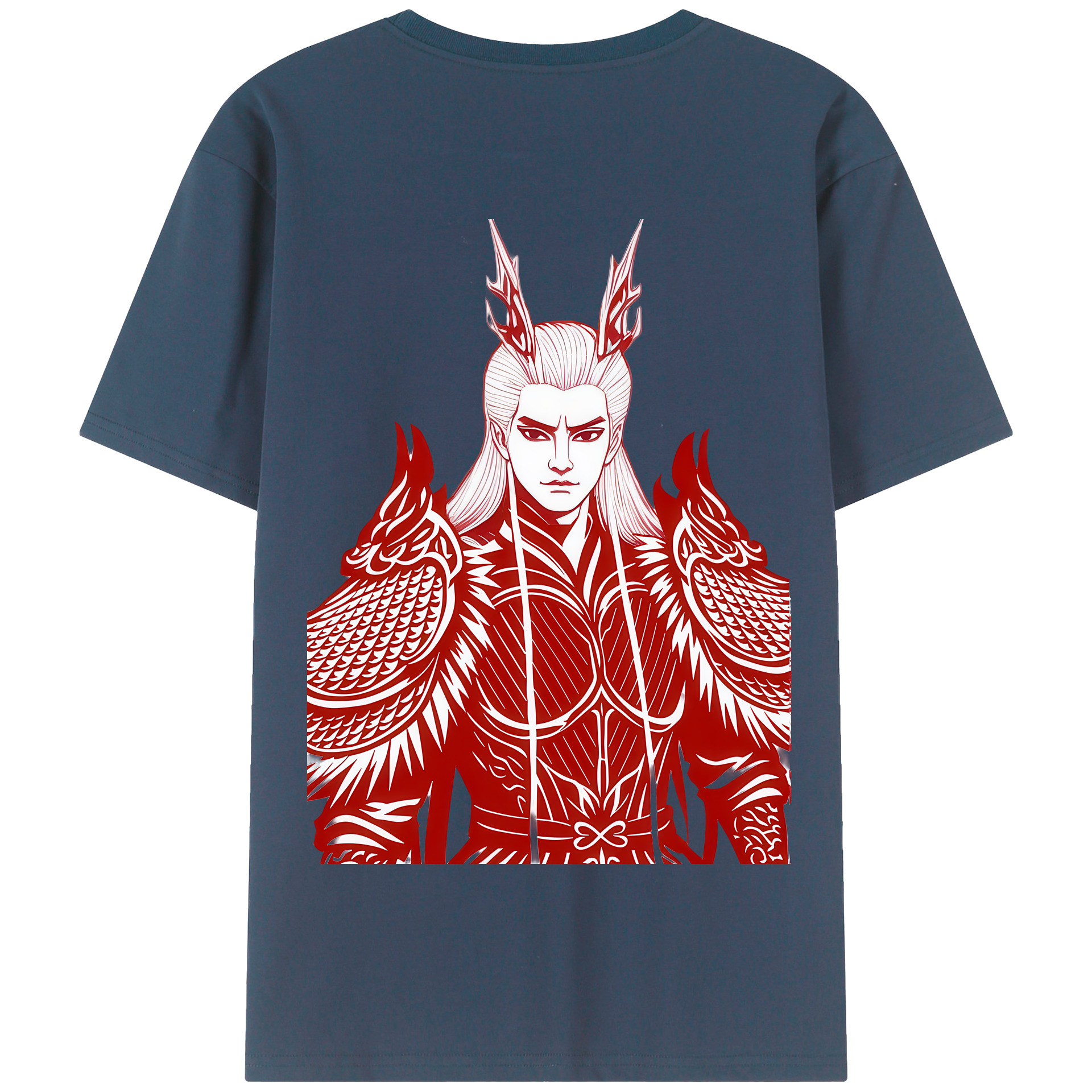 （画像用） Ne Zha 2 ナタ 魔童の大暴れ 綿100％半袖Tシャツ（背面プリント）