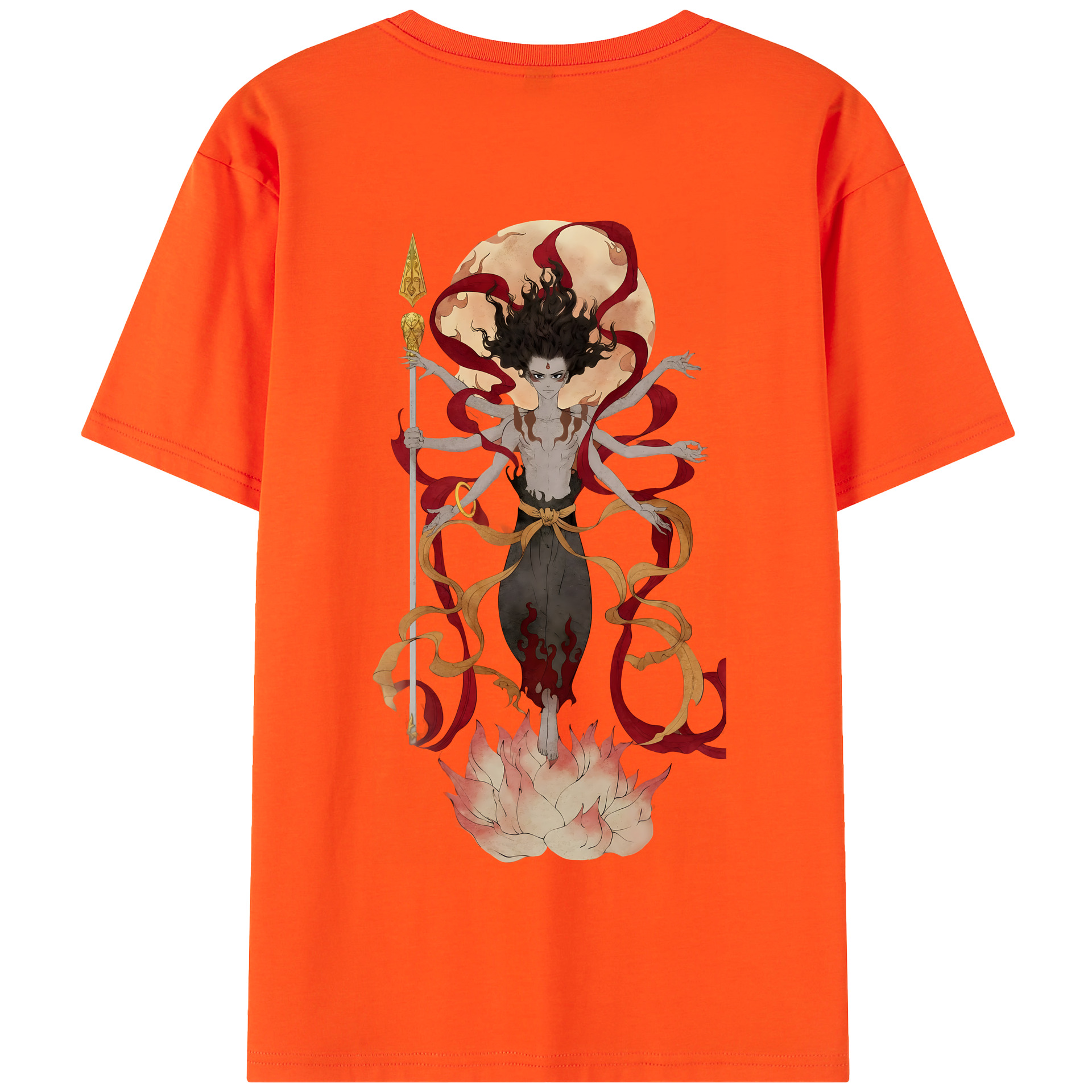 （画像用） Ne Zha 2 ナタ 魔童の大暴れ 綿100％半袖Tシャツ（背面プリント）