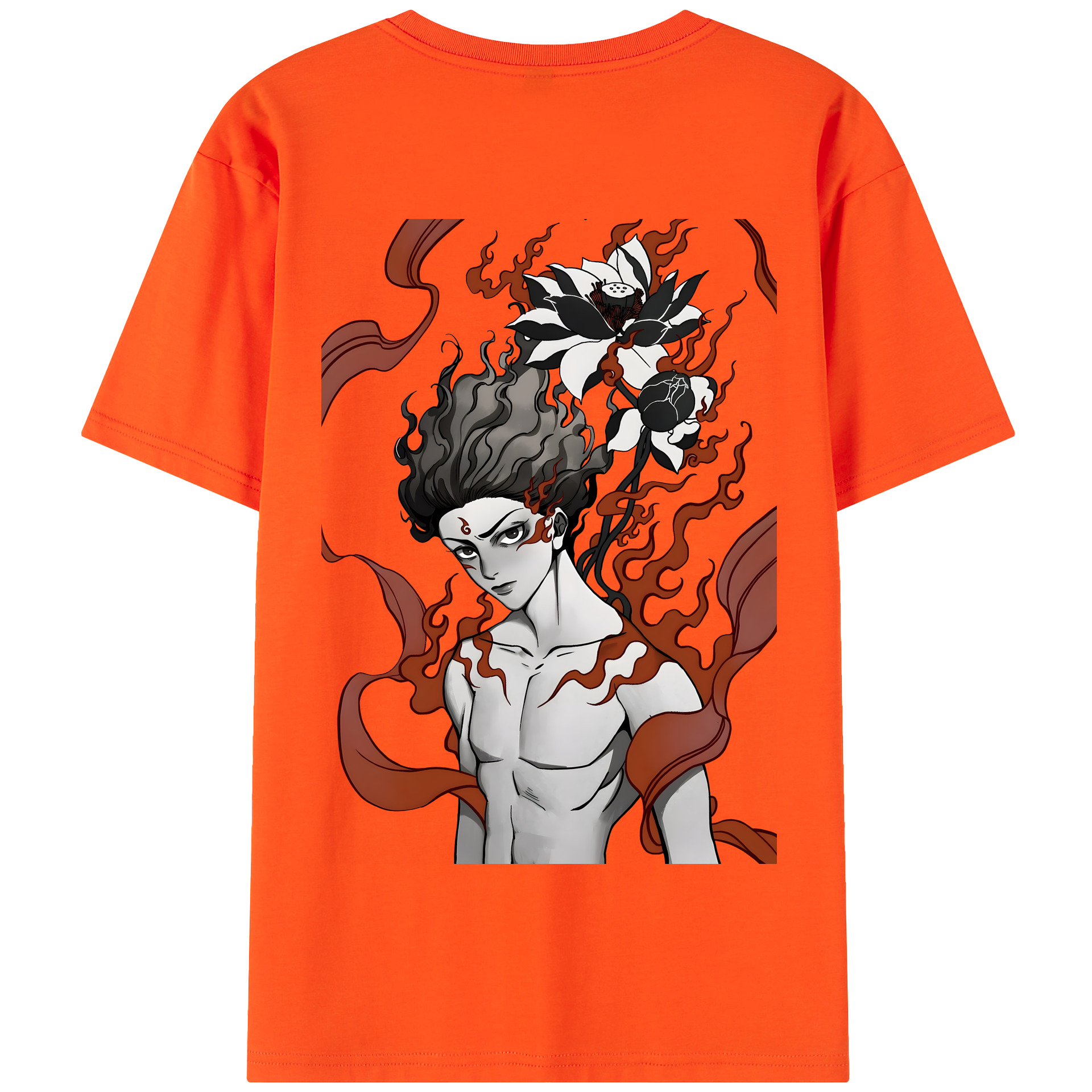 （画像用） Ne Zha 2 ナタ 魔童の大暴れ 綿100％半袖Tシャツ（背面プリント）