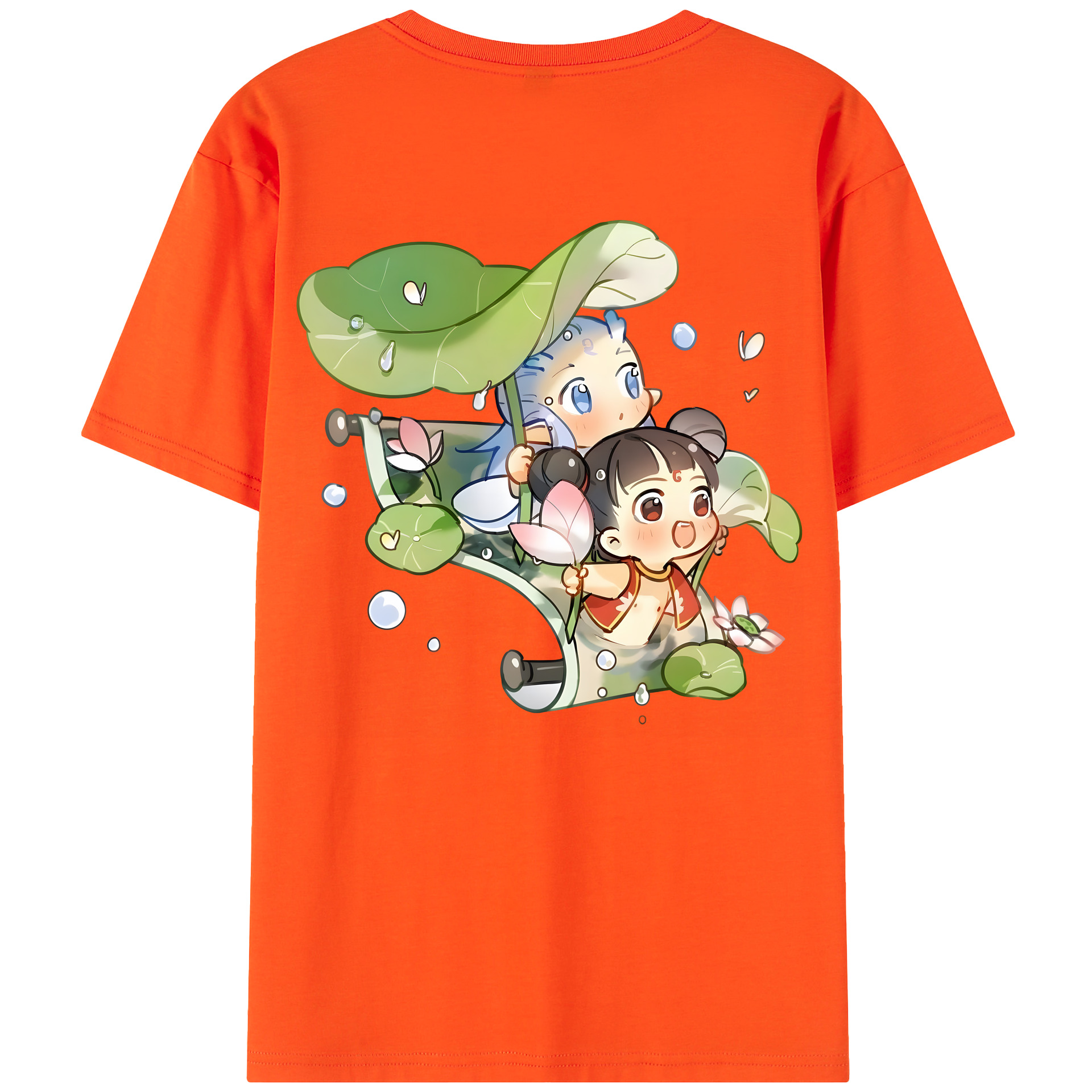 （画像用） Ne Zha 2 ナタ 魔童の大暴れ 綿100％半袖Tシャツ（背面プリント）