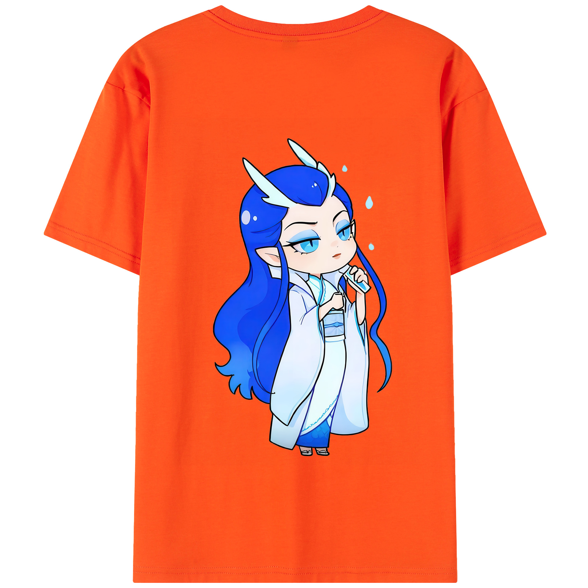 （画像用） Ne Zha 2 ナタ 魔童の大暴れ 綿100％半袖Tシャツ（背面プリント）