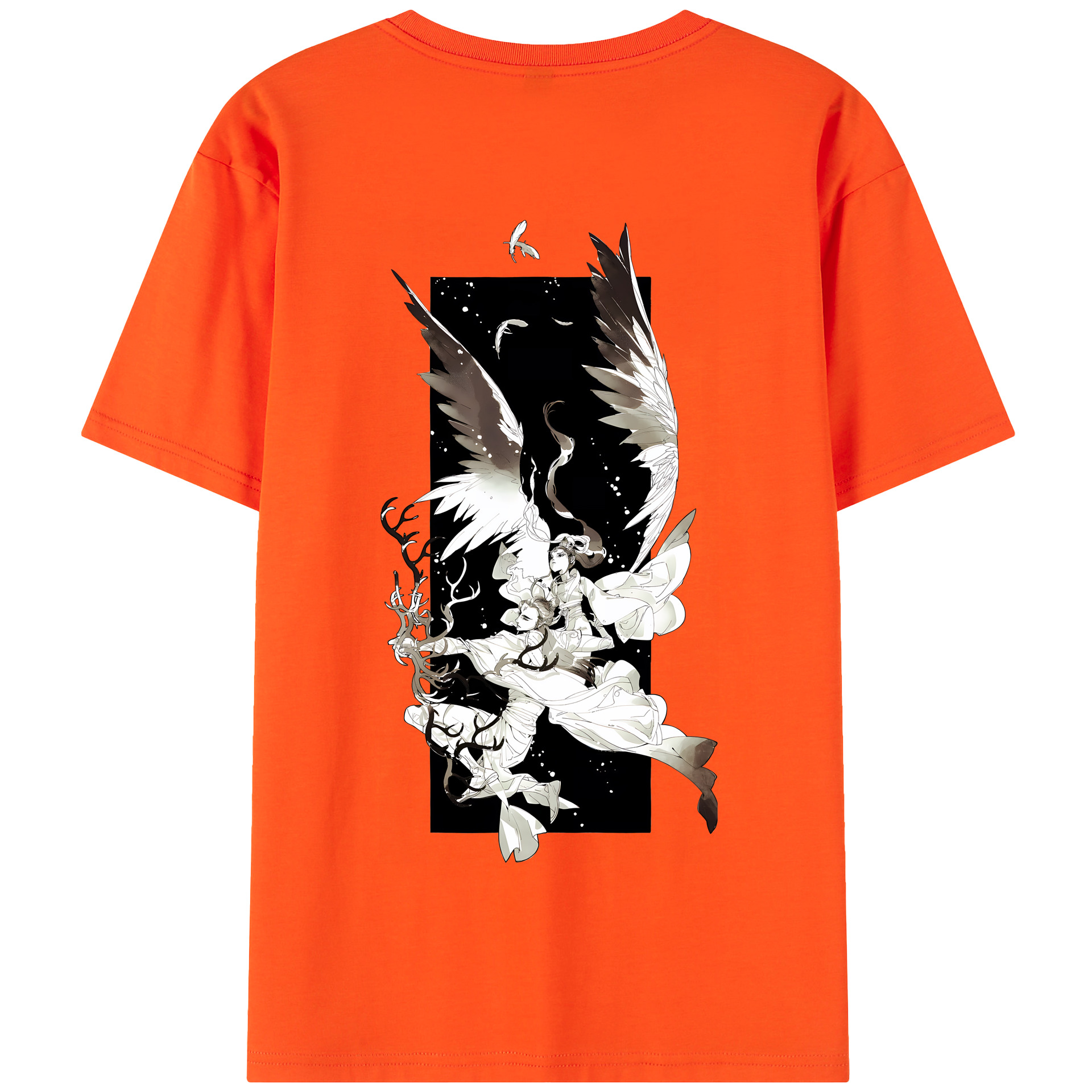 （画像用） Ne Zha 2 ナタ 魔童の大暴れ 綿100％半袖Tシャツ（背面プリント）
