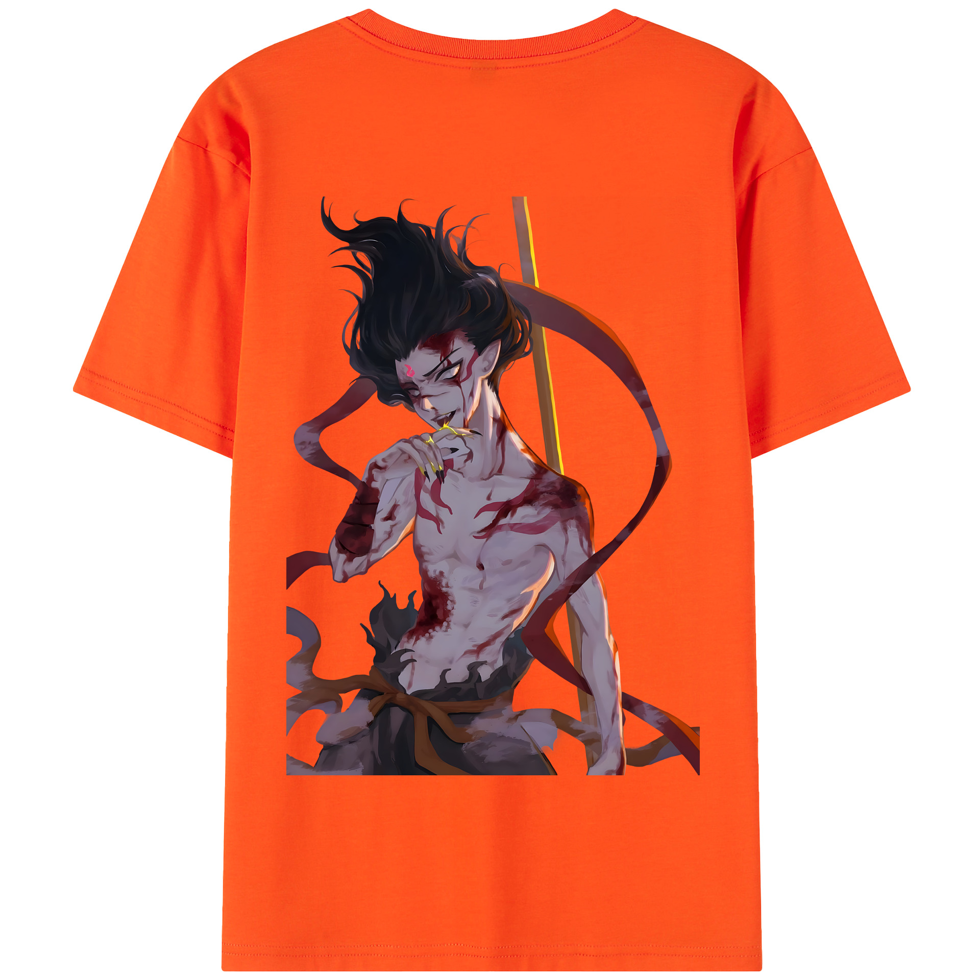 （画像用） Ne Zha 2 ナタ 魔童の大暴れ 綿100％半袖Tシャツ（背面プリント）