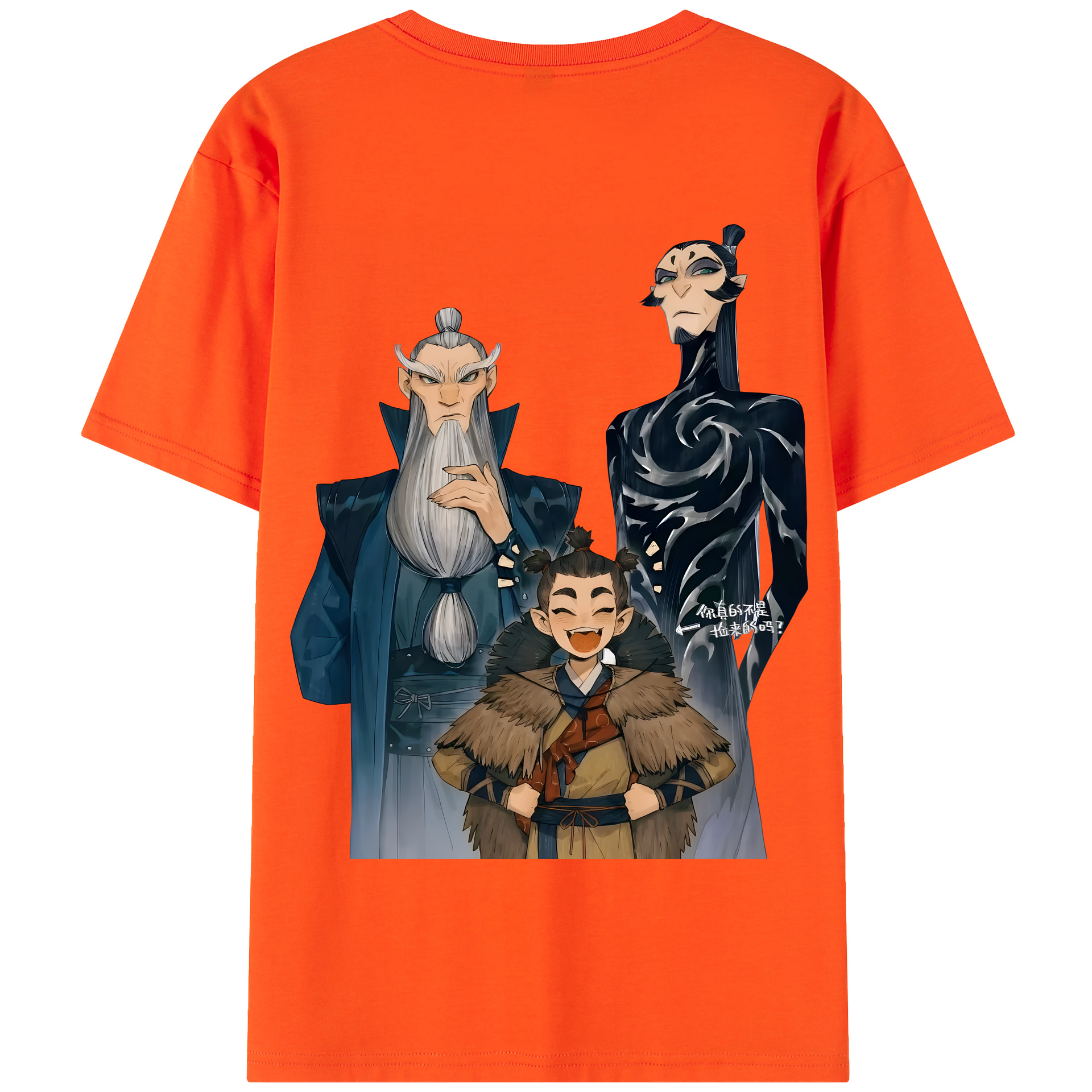 （画像用） Ne Zha 2 ナタ 魔童の大暴れ 綿100％半袖Tシャツ（背面プリント）