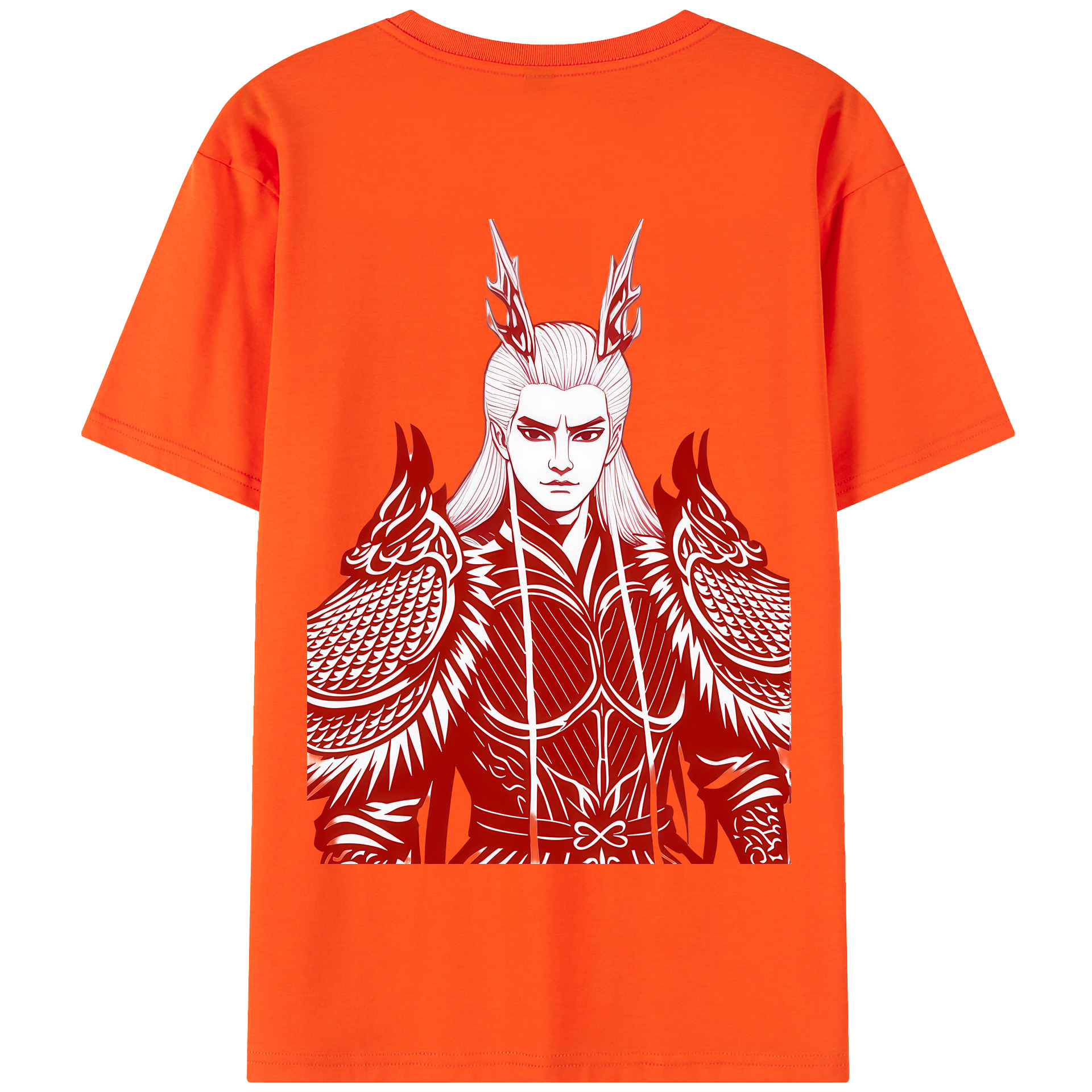 （画像用） Ne Zha 2 ナタ 魔童の大暴れ 綿100％半袖Tシャツ（背面プリント）