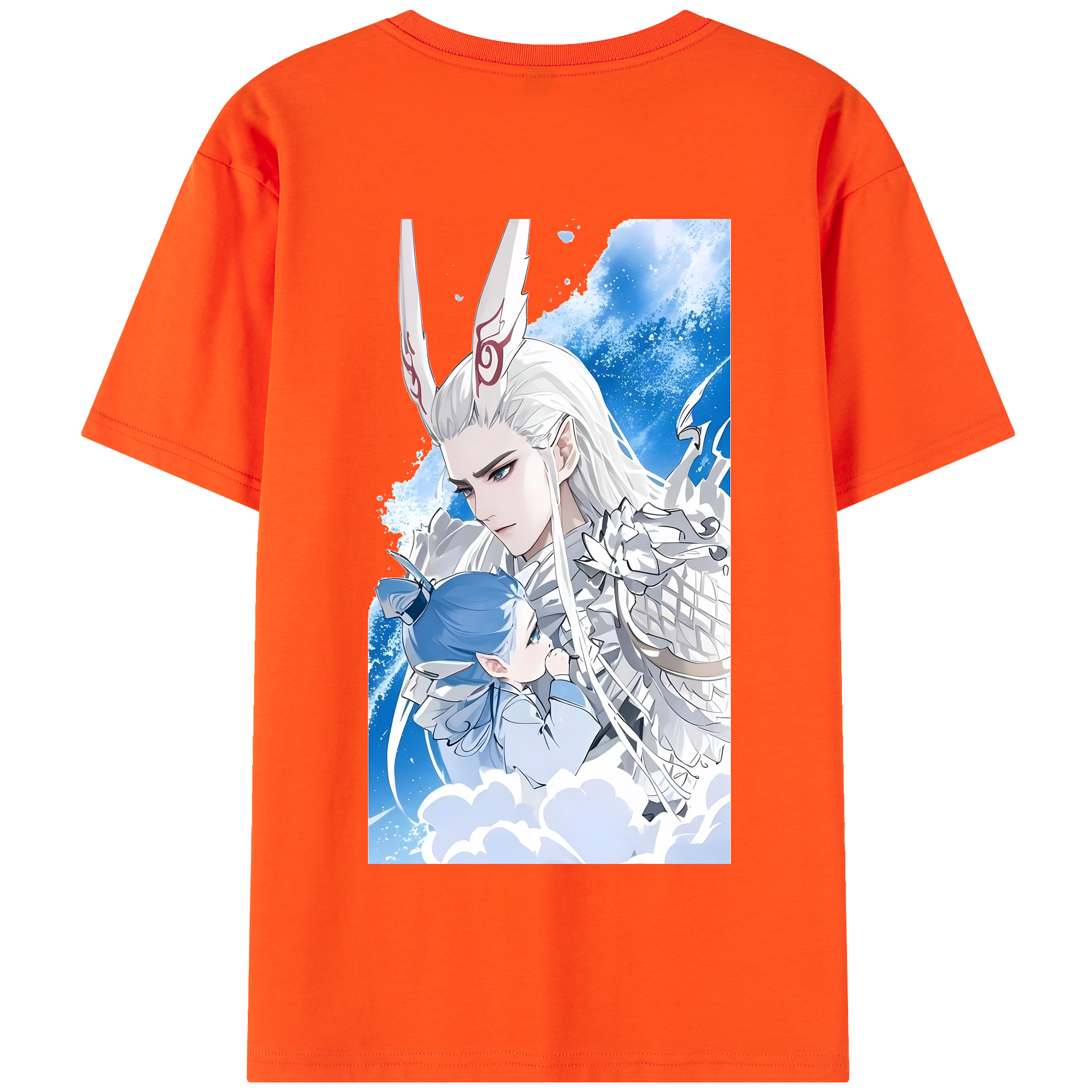 （画像用） Ne Zha 2 ナタ 魔童の大暴れ 綿100％半袖Tシャツ（背面プリント）