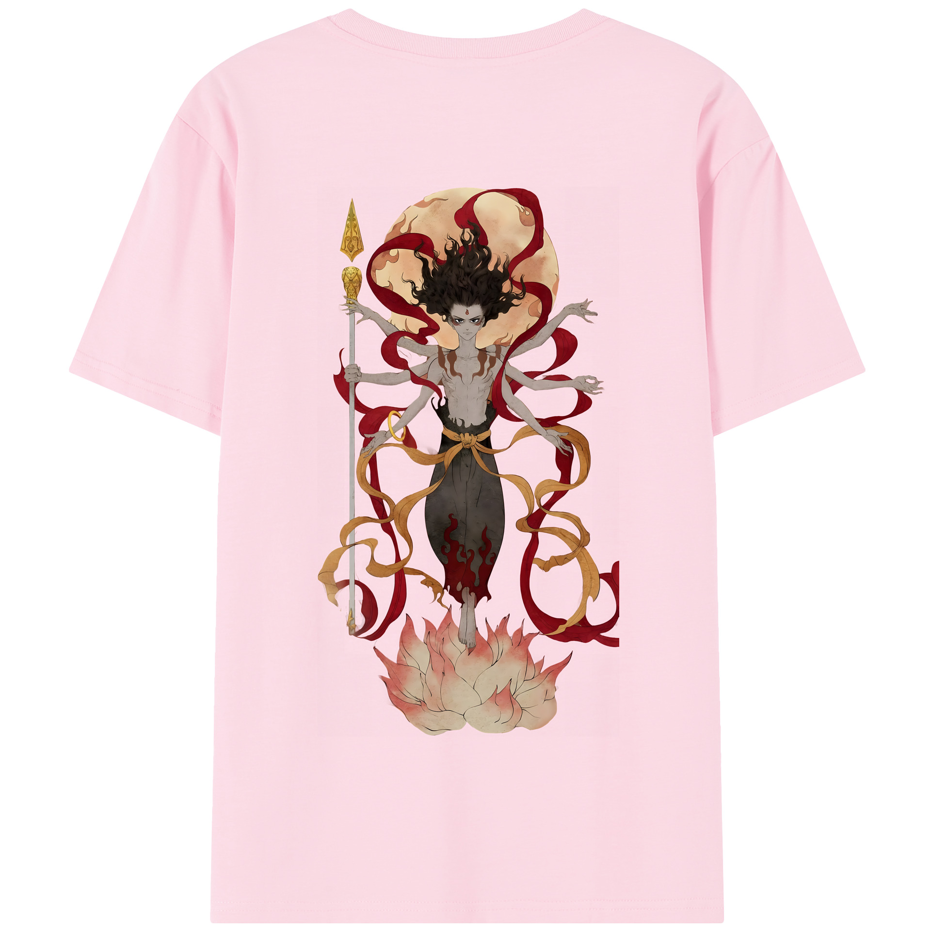（画像用） Ne Zha 2 ナタ 魔童の大暴れ 綿100％半袖Tシャツ（背面プリント）