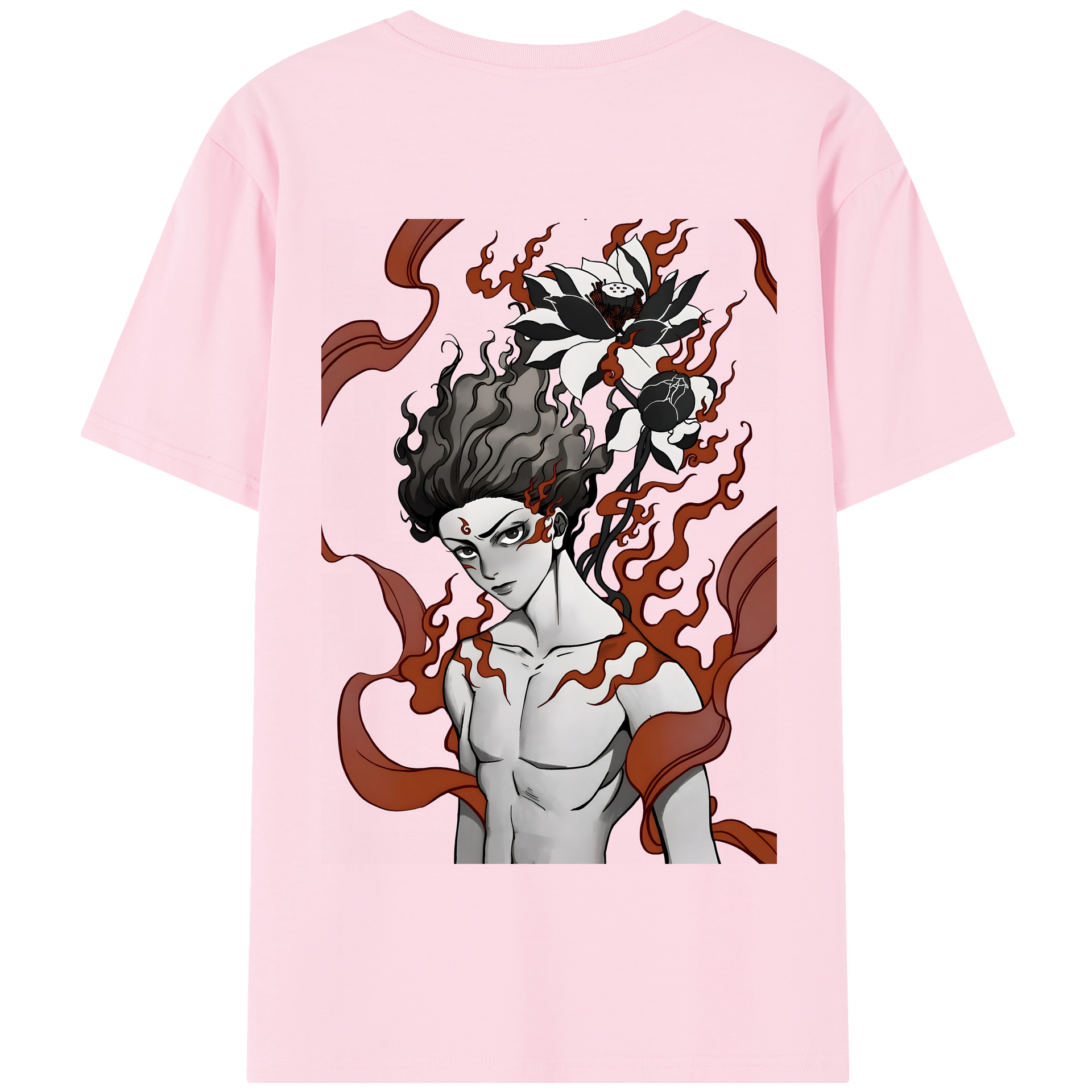（画像用） Ne Zha 2 ナタ 魔童の大暴れ 綿100％半袖Tシャツ（背面プリント）