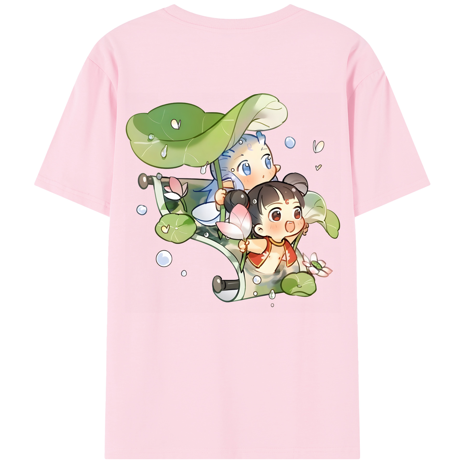 （画像用） Ne Zha 2 ナタ 魔童の大暴れ 綿100％半袖Tシャツ（背面プリント）