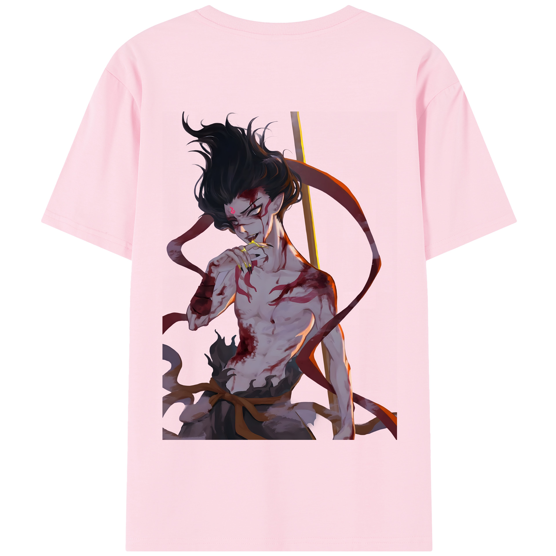 （画像用） Ne Zha 2 ナタ 魔童の大暴れ 綿100％半袖Tシャツ（背面プリント）