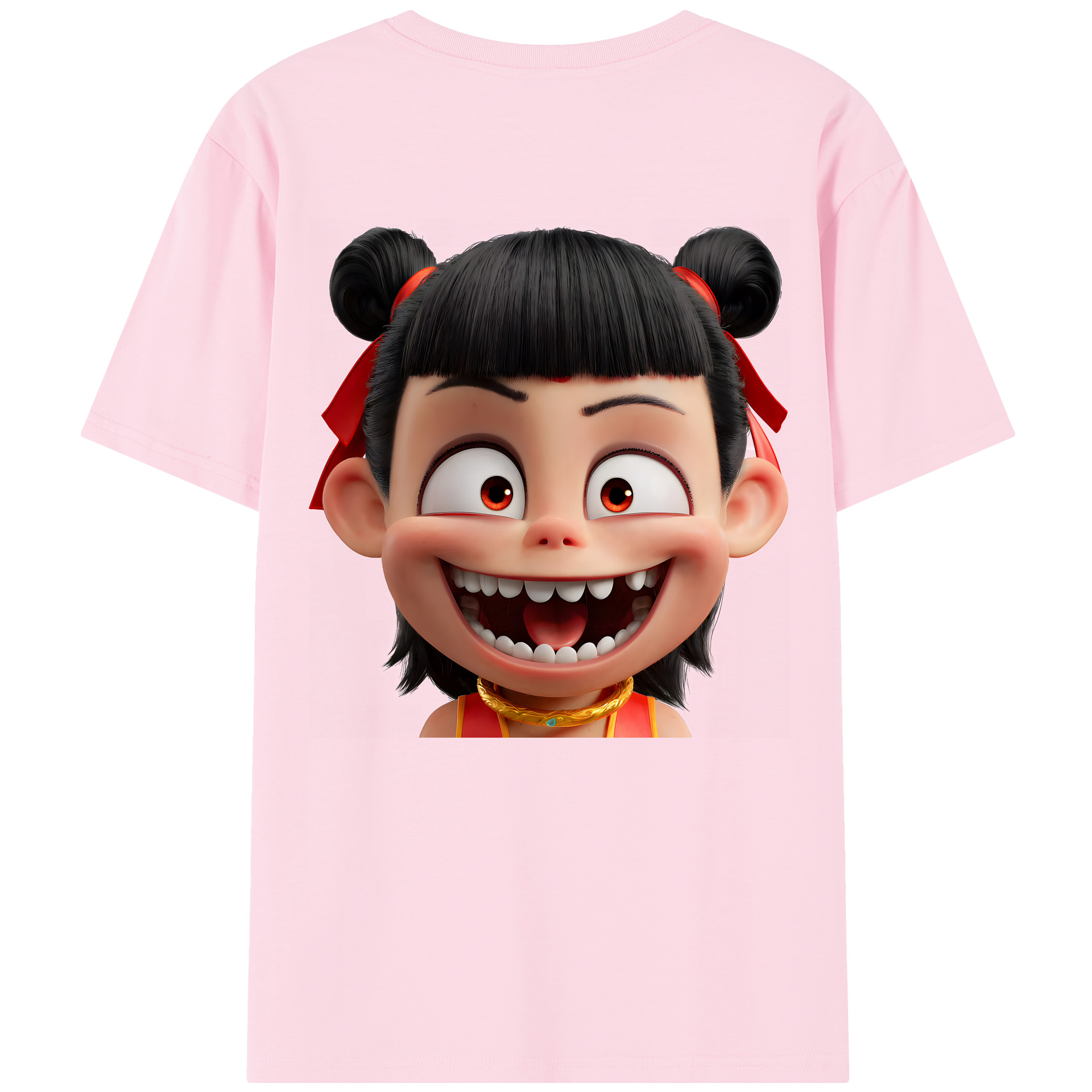 （画像用） Ne Zha 2 ナタ 魔童の大暴れ 綿100％半袖Tシャツ（背面プリント）