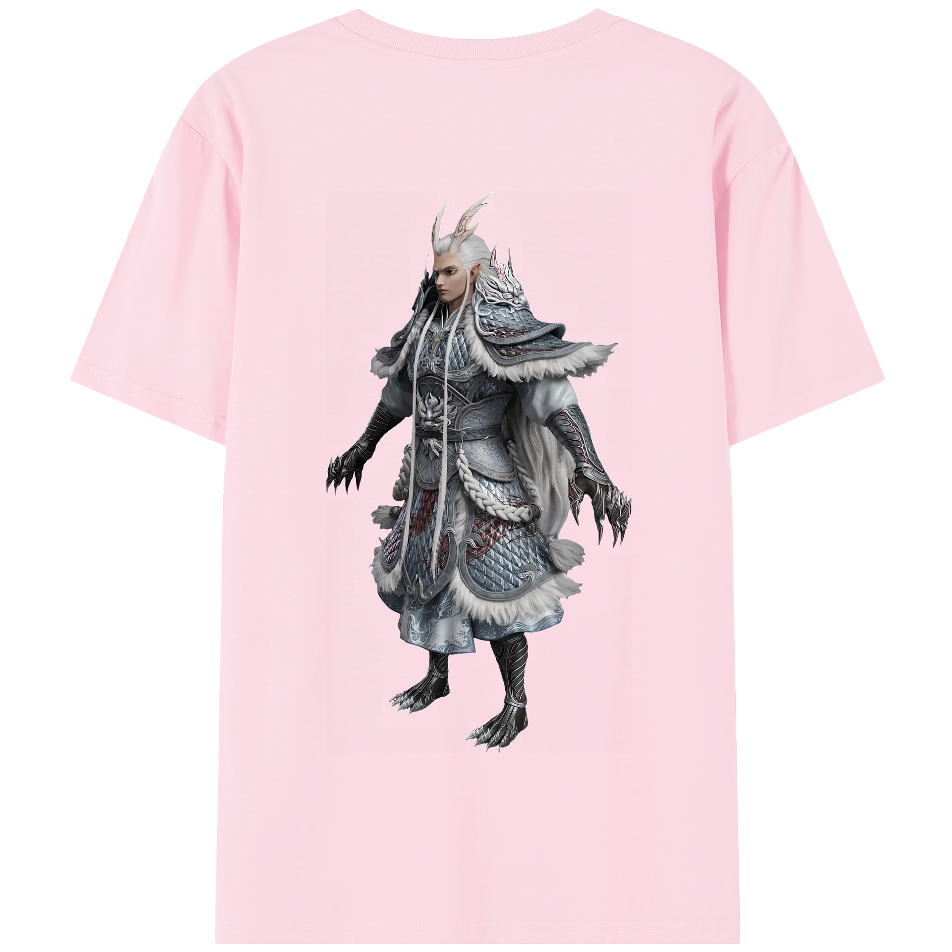 （画像用） Ne Zha 2 ナタ 魔童の大暴れ 綿100％半袖Tシャツ（背面プリント）