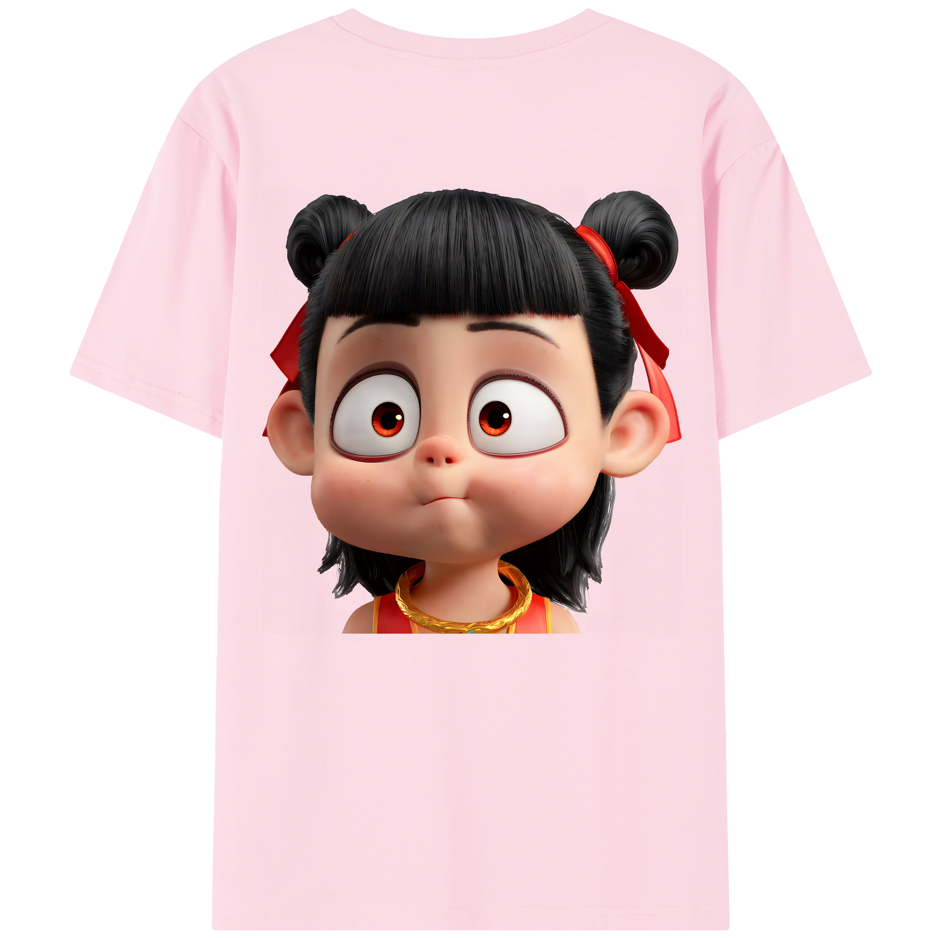 （画像用） Ne Zha 2 ナタ 魔童の大暴れ 綿100％半袖Tシャツ（背面プリント）