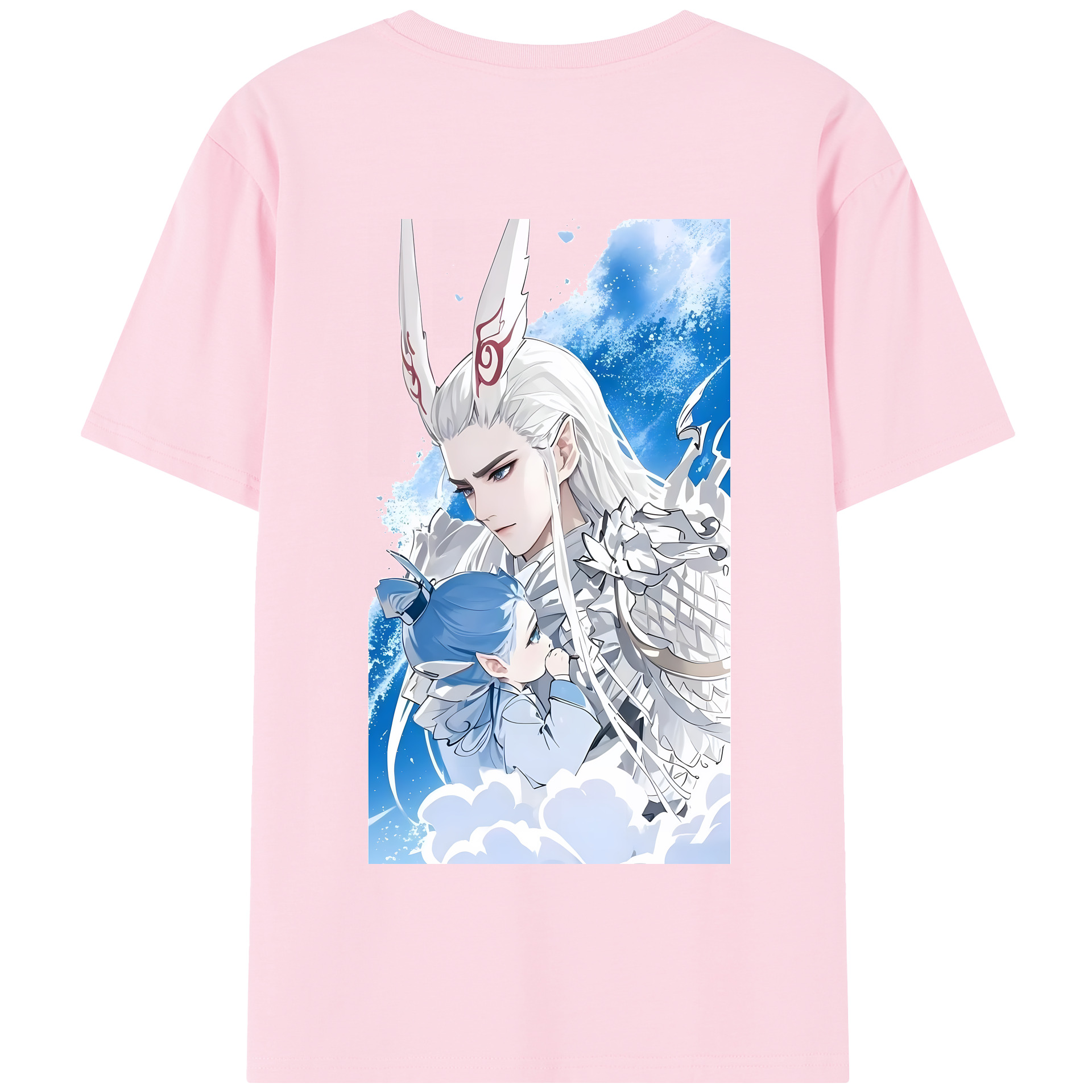 （画像用） Ne Zha 2 ナタ 魔童の大暴れ 綿100％半袖Tシャツ（背面プリント）