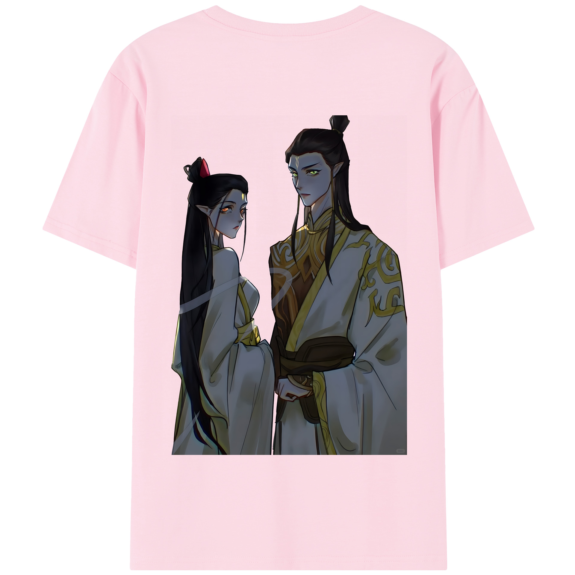 （画像用） Ne Zha 2 ナタ 魔童の大暴れ 綿100％半袖Tシャツ（背面プリント）