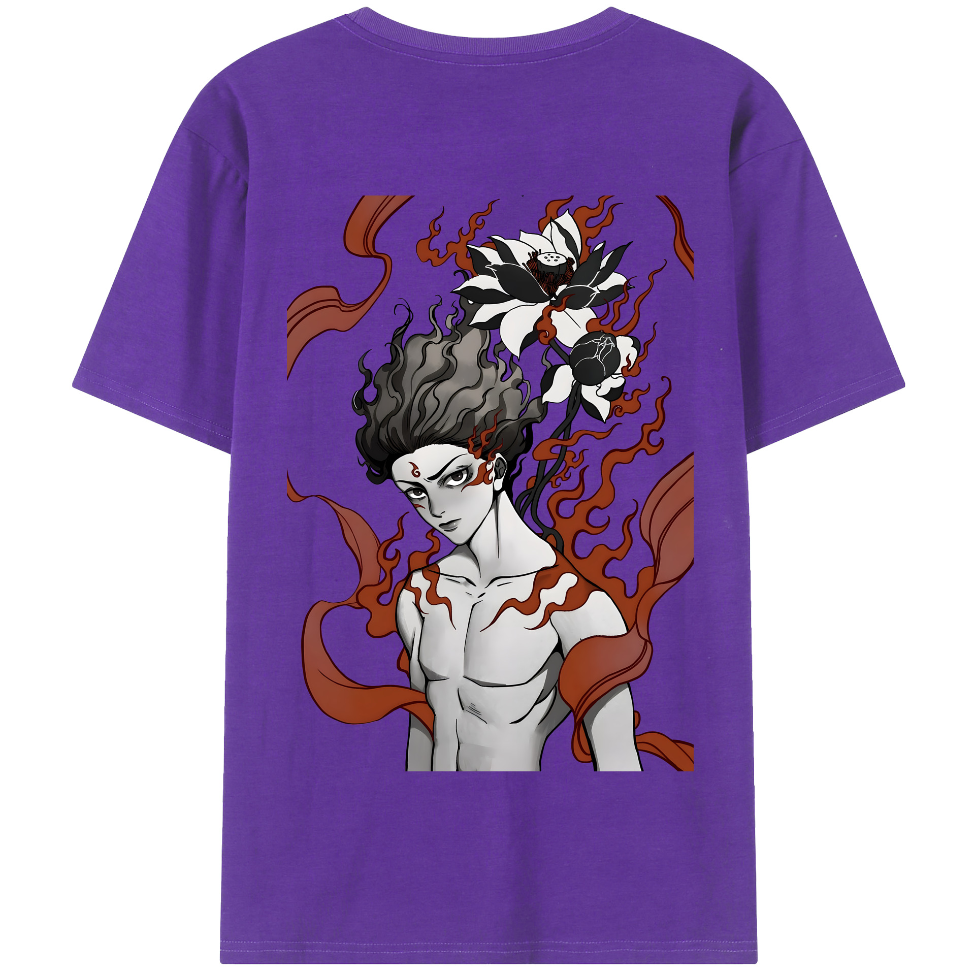 （画像用） Ne Zha 2 ナタ 魔童の大暴れ 綿100％半袖Tシャツ（背面プリント）