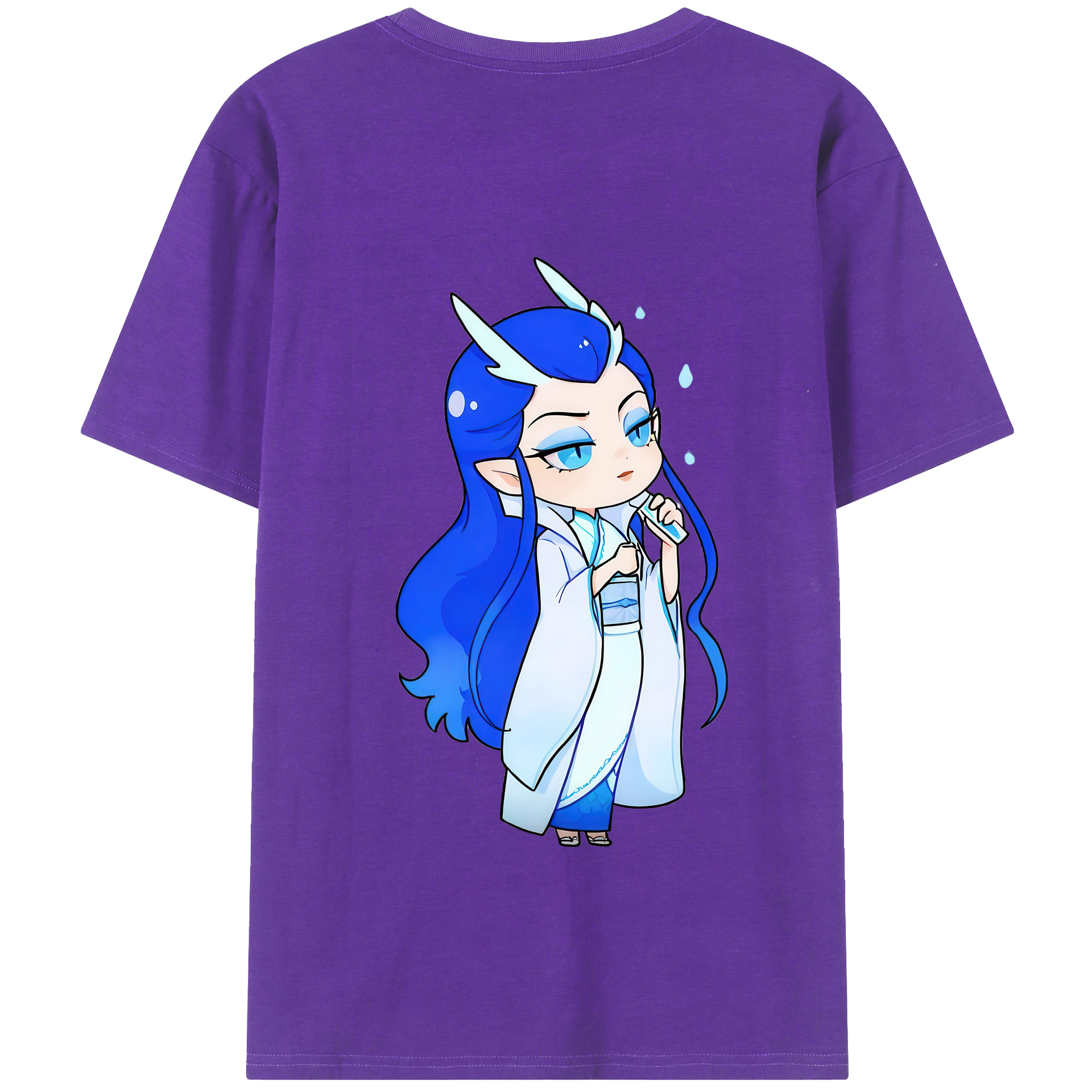 （画像用） Ne Zha 2 ナタ 魔童の大暴れ 綿100％半袖Tシャツ（背面プリント）