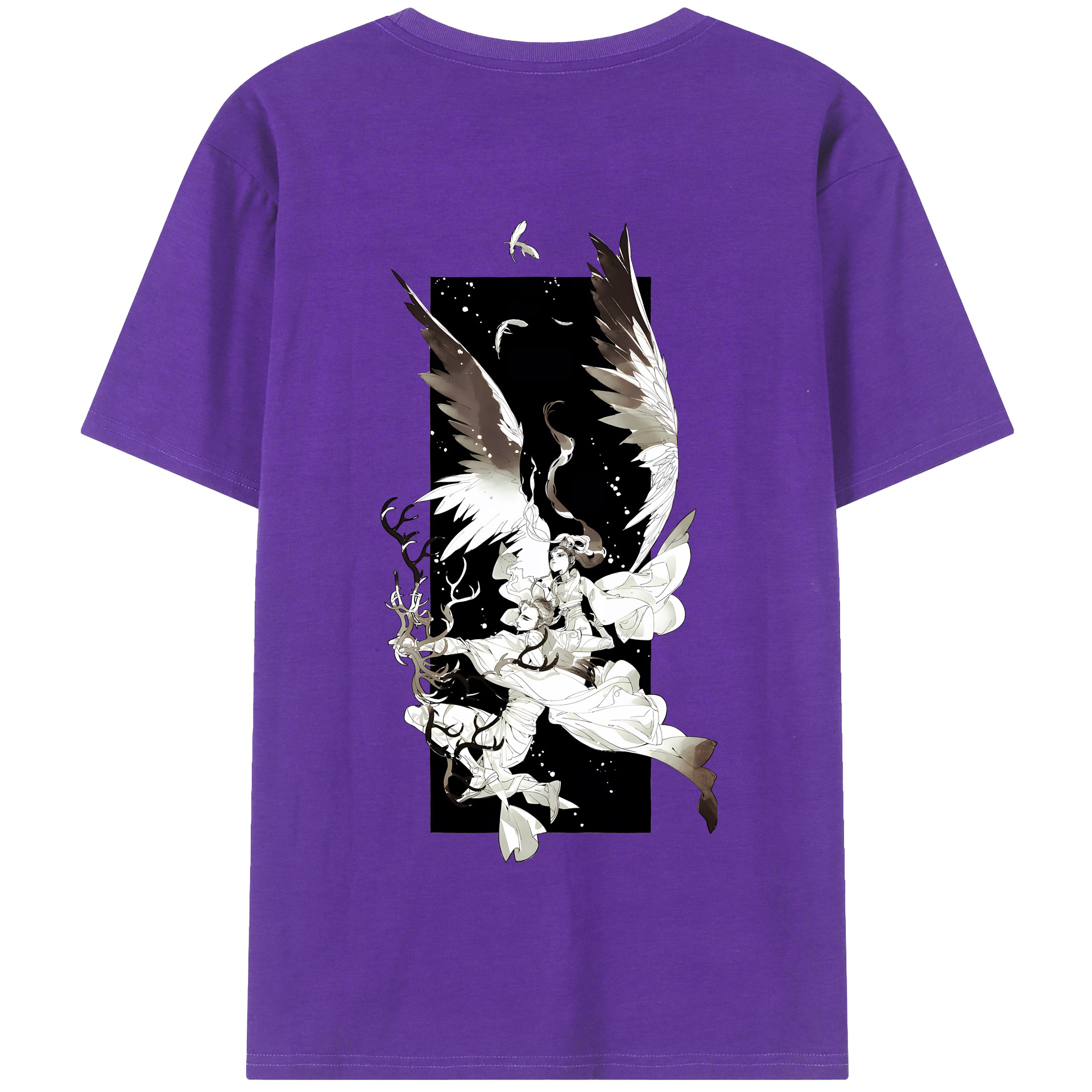 （画像用） Ne Zha 2 ナタ 魔童の大暴れ 綿100％半袖Tシャツ（背面プリント）