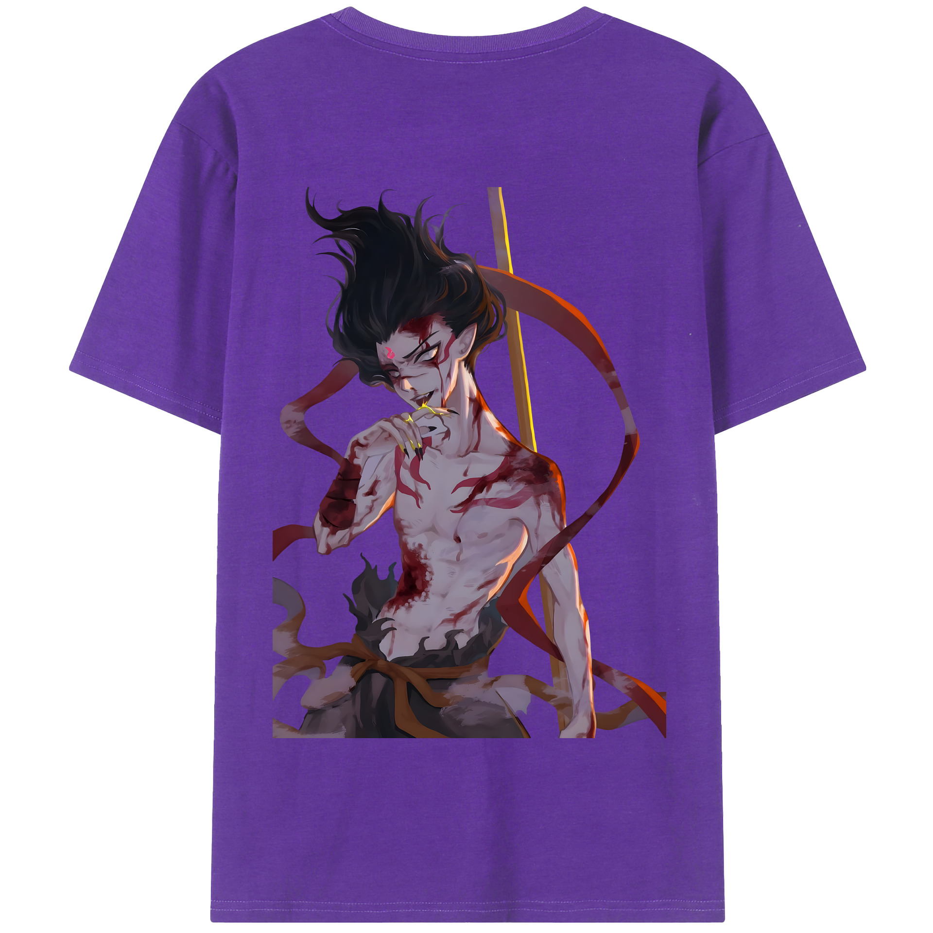 （画像用） Ne Zha 2 ナタ 魔童の大暴れ 綿100％半袖Tシャツ（背面プリント）