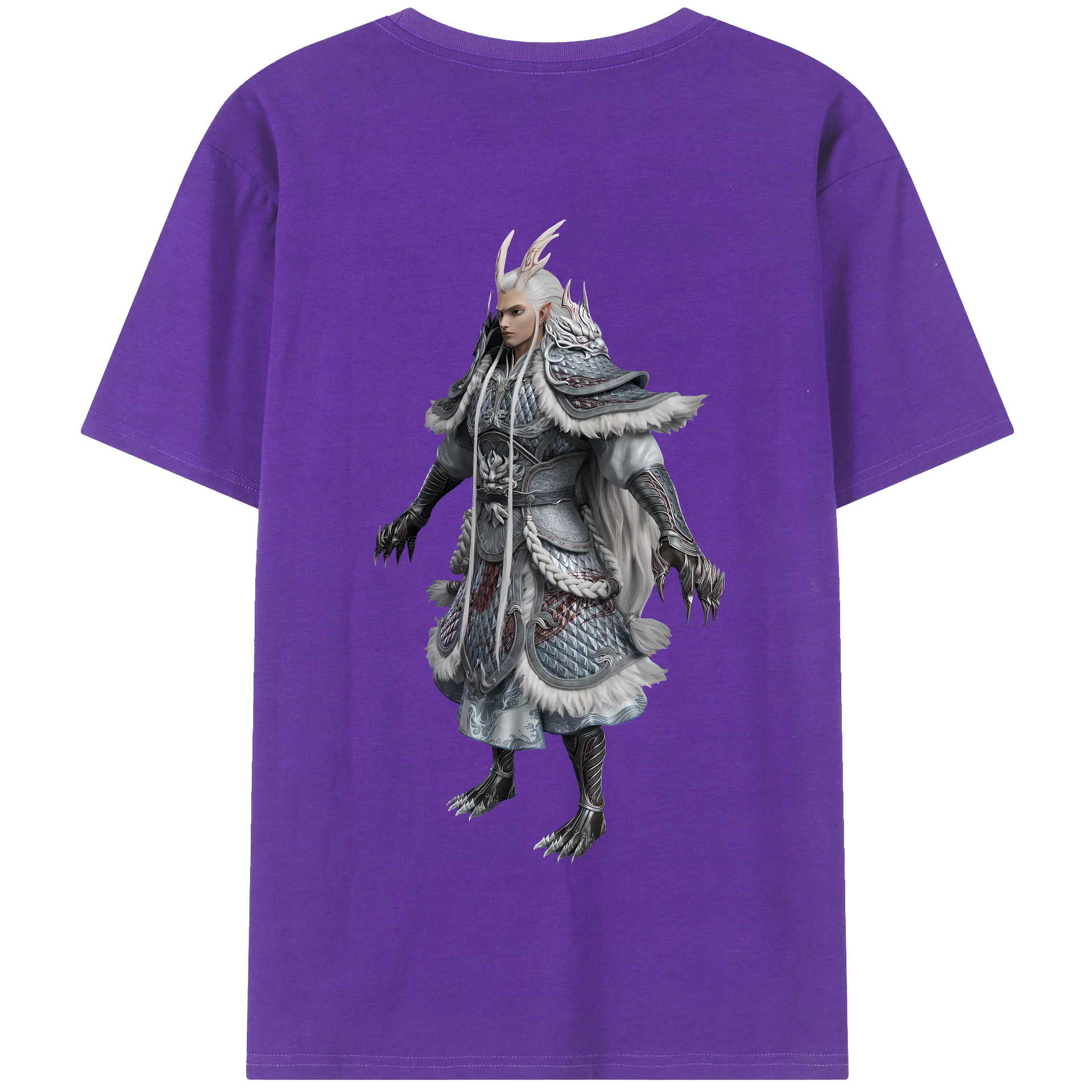 （画像用） Ne Zha 2 ナタ 魔童の大暴れ 綿100％半袖Tシャツ（背面プリント）